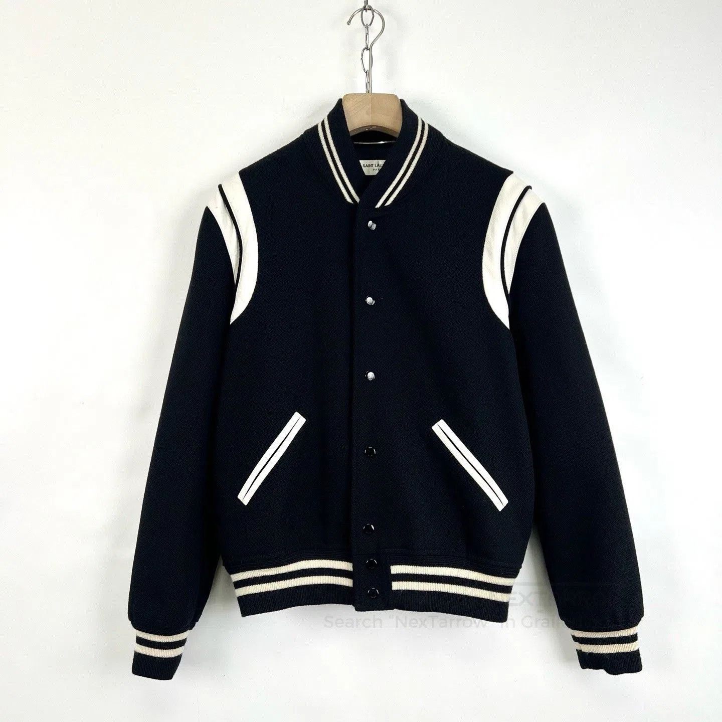 Saint Laurent Paris Saint Laurent Black Striped Leather Patchwork Jacket. Size US L / EU 52-54 / 3 - 1 Thumbnail
