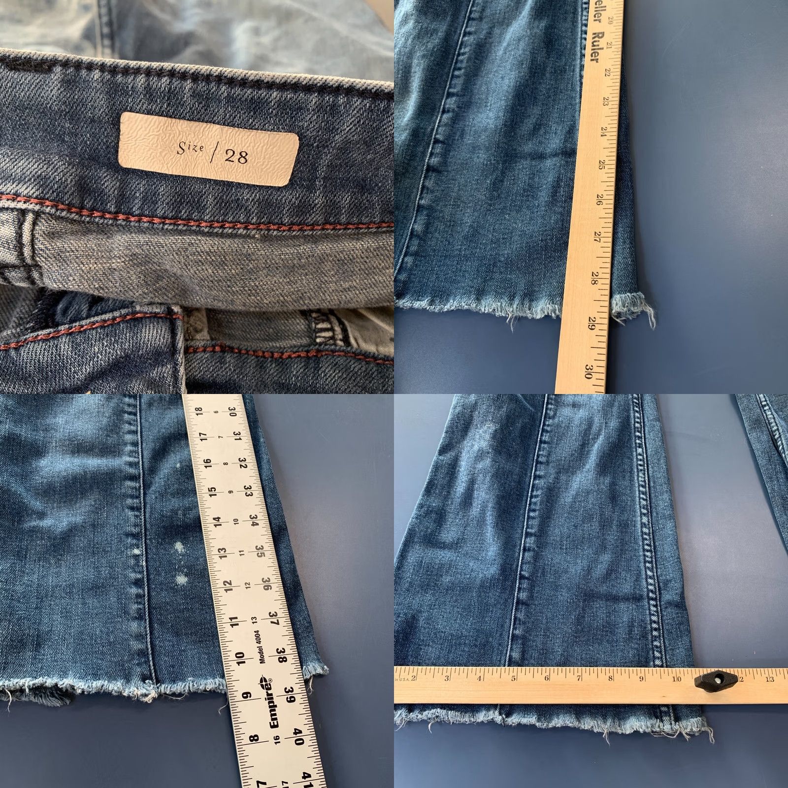 Vintage Anthropologie Pilcro Blue Denim Flared Jeans Womens Size 28x29 Casual FLARE Size 28" / US 6 / IT 42 - 9 Thumbnail