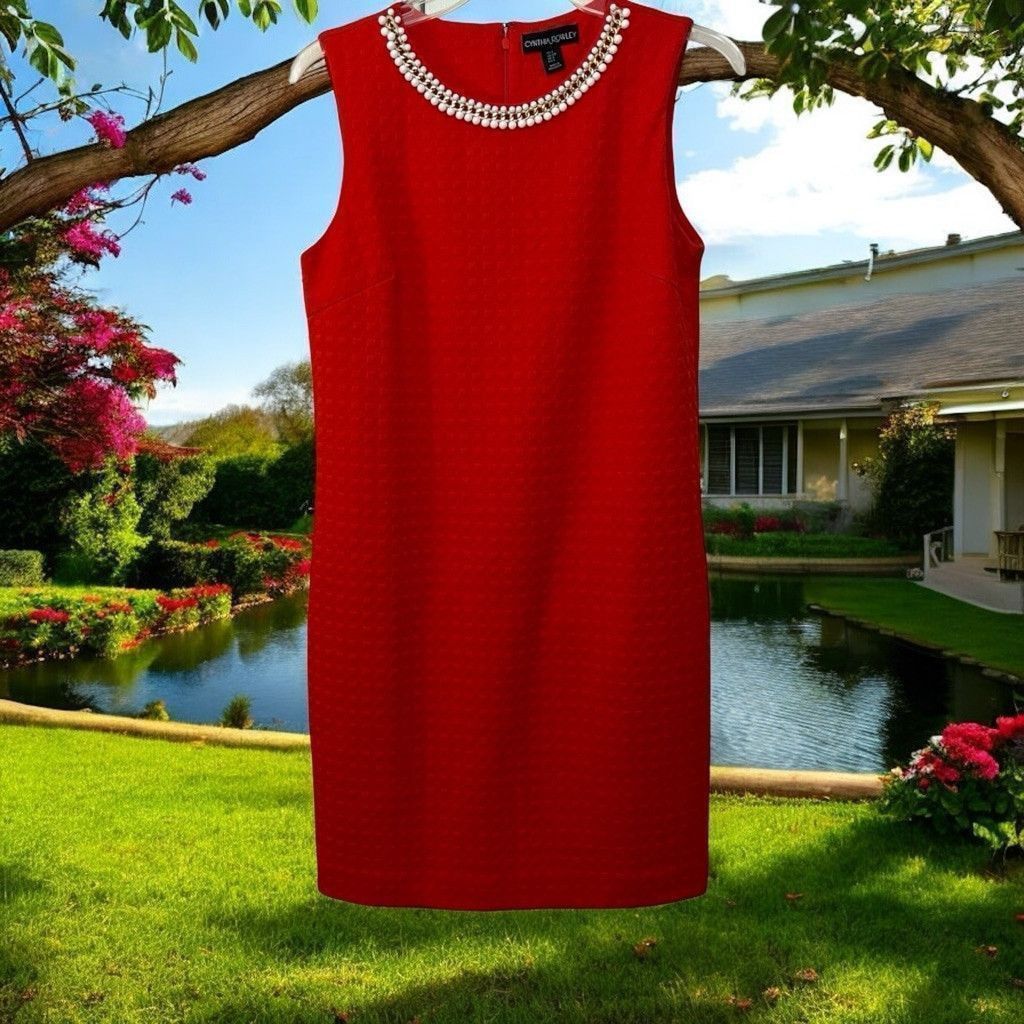 Cynthia Rowley Cynthia Rowley Mod Style Necklace Embellished Shift Dress S Size S / US 4 / IT 40 - 1 Thumbnail