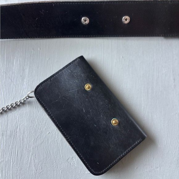 Other JM Davidson Leather Belt Pouch Black Waist Bag 30 Inch Card Size ONE SIZE - 11 Thumbnail