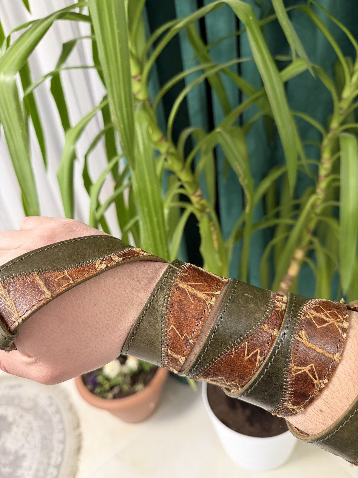Japanese Brand Brown Snakeskin allover Y2K Belt kmrii styled Size 38 - 4 Thumbnail