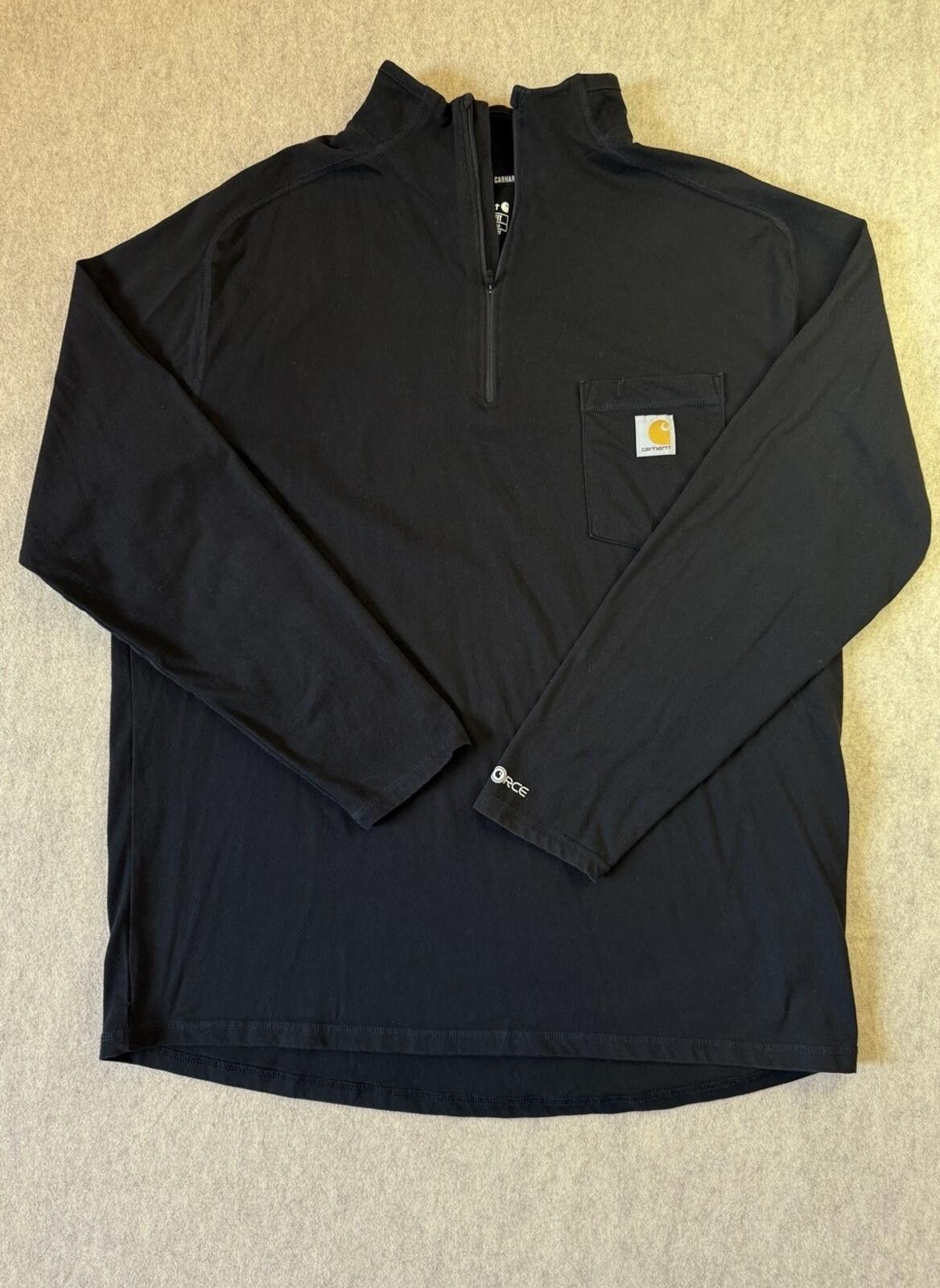 Carhartt CARHARTT Force 1/4 Zip Men's XL Black Long Sleeve Pullover Size US XL / EU 56 / 4 - 2 Thumbnail