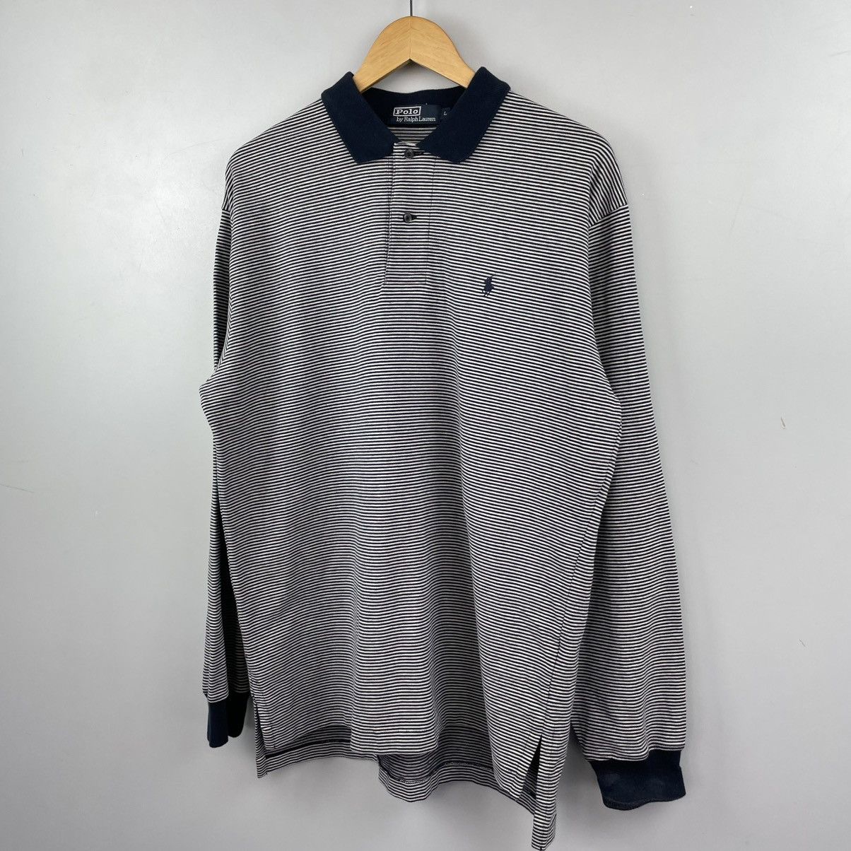 Polo Ralph Lauren VINTAGE Polo Ralph Lauren Striped Long Sleeve Polo Shirt Size US L / EU 52-54 / 3 - 2 Thumbnail