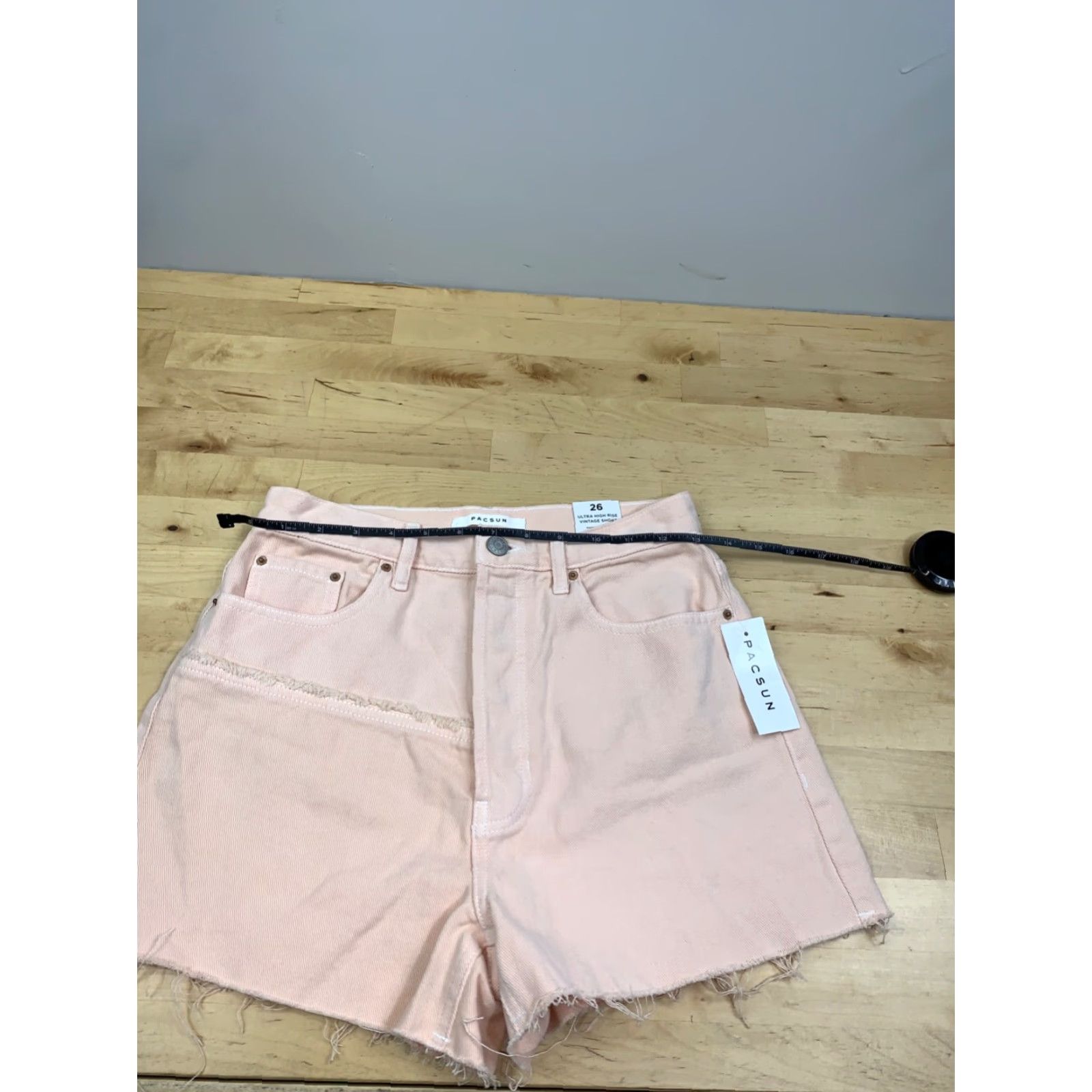Pacsun VINTAGE PacSun Ultra High Rise Shorts Womens 26 Peach Denim Size 26" / US 2 / IT 38 - 4 Thumbnail