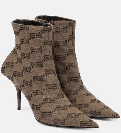 o1srvl11e0224 Square Knife 80mm Bootie Bb Monogram in Brown