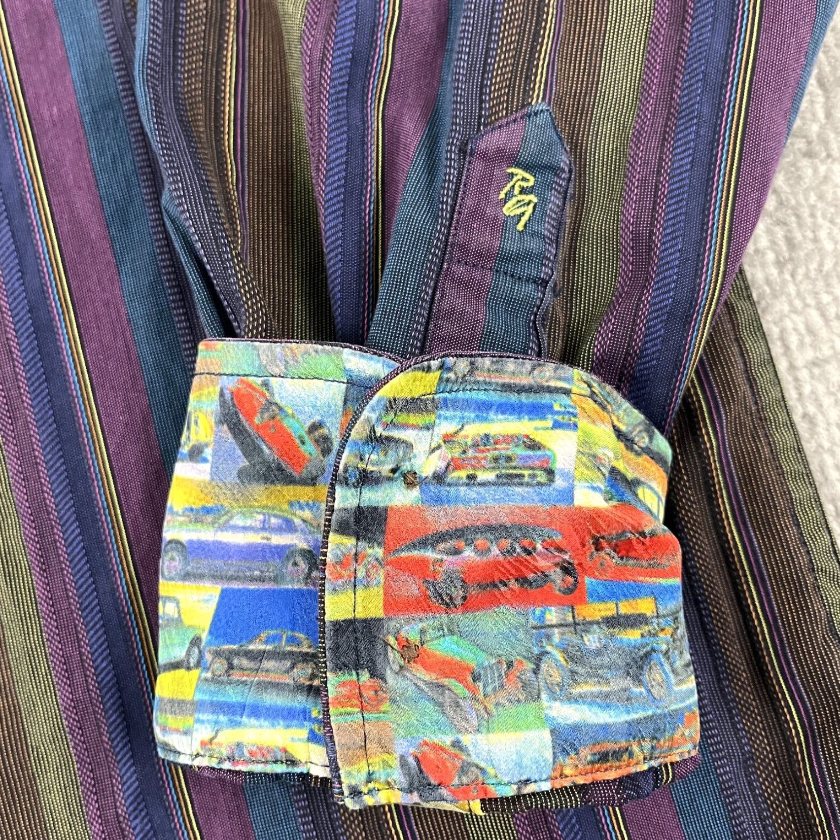 Robert Graham Robert Graham Shirt Men Large Multicolor Striped Flip Cuff Button Up Retro Disco Shirt Size US L / EU 52-54 / 3 - 2 Thumbnail