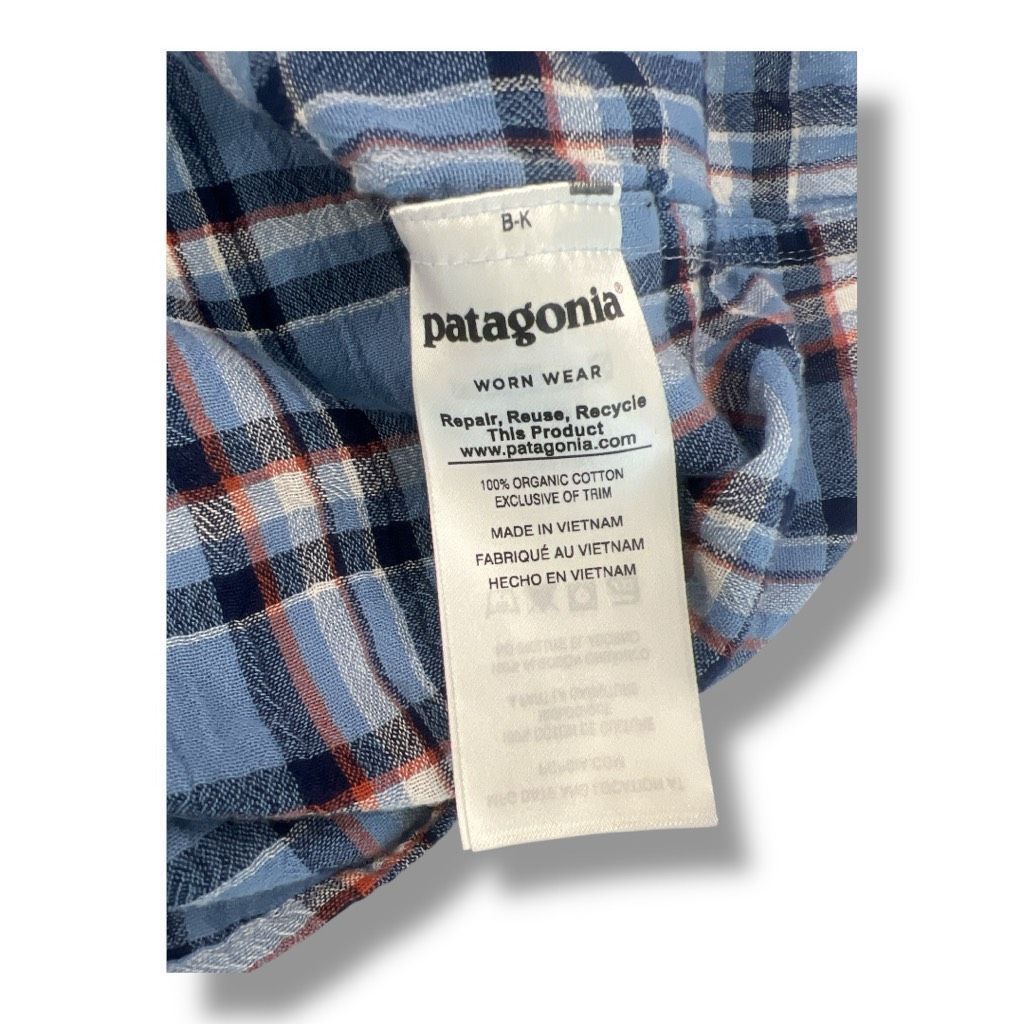 Patagonia Patagonia Blue Plaid Organic Cotton Button Front Top Size La Size US L / EU 52-54 / 3 - 5 Thumbnail