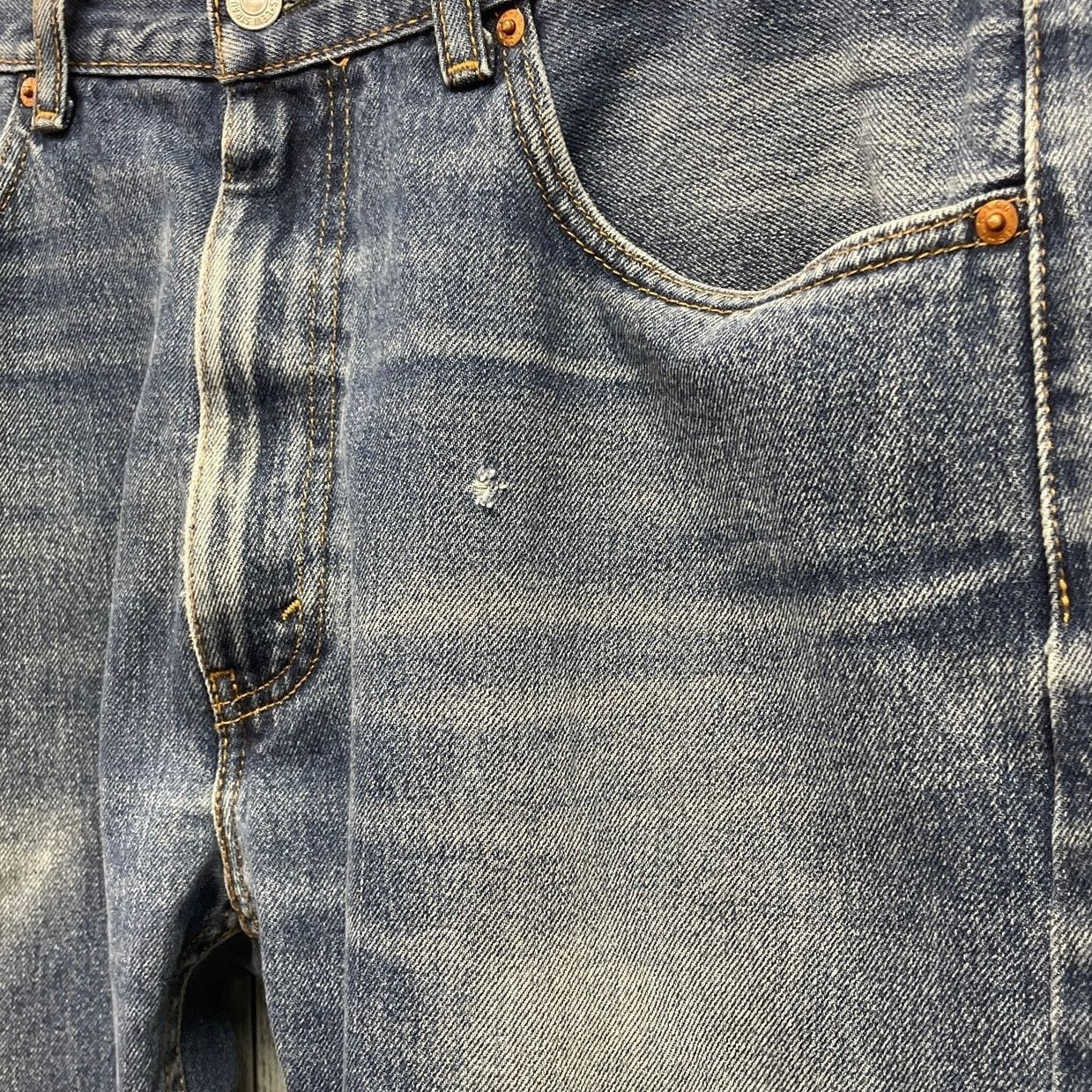 Levi's Levis 505 Mens 38W 34L Distressed Classic Fit Denim Jeans Size US 38 / EU 54 - 3 Thumbnail