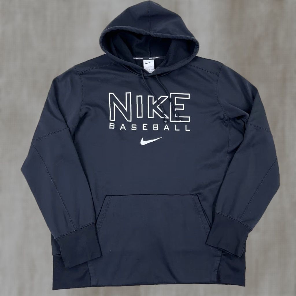 Nike Nike Hoodie Men Large Black White BasebalL Sweatshirt Therma Dri Swoosh Size US L / EU 52-54 / 3 - 1 Thumbnail