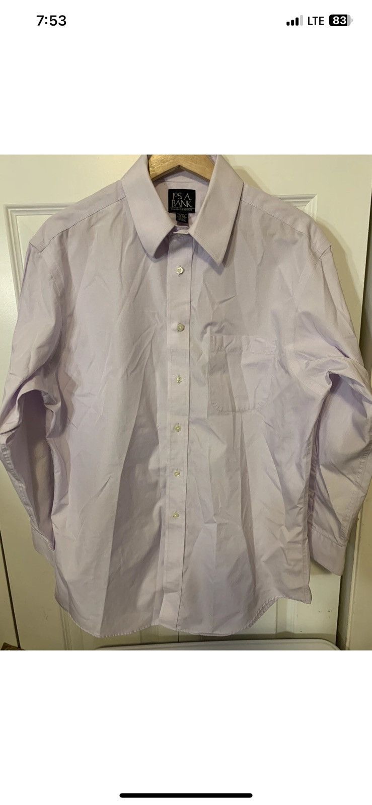 Jos. A. Bank Jos A. Bank mens sz 16/32 light purple button shirt traveler Size US M / EU 48-50 / 2 - 2 Thumbnail