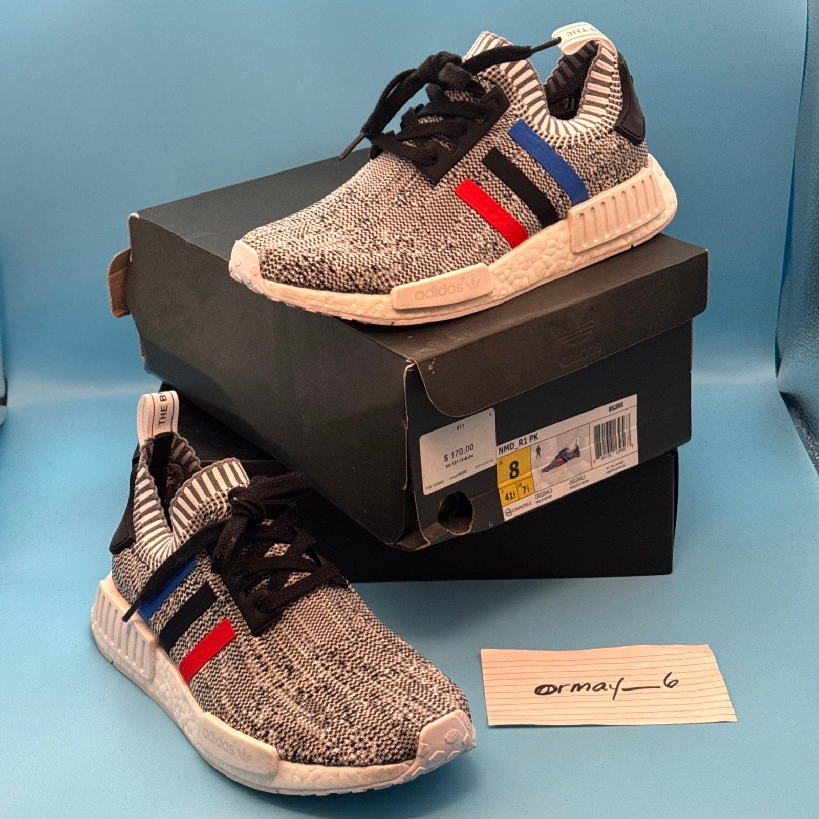 Adidas adidas NMD_R1 PK Tri Color Stripes White m8 Size US 8 / EU 41 - 1 Thumbnail