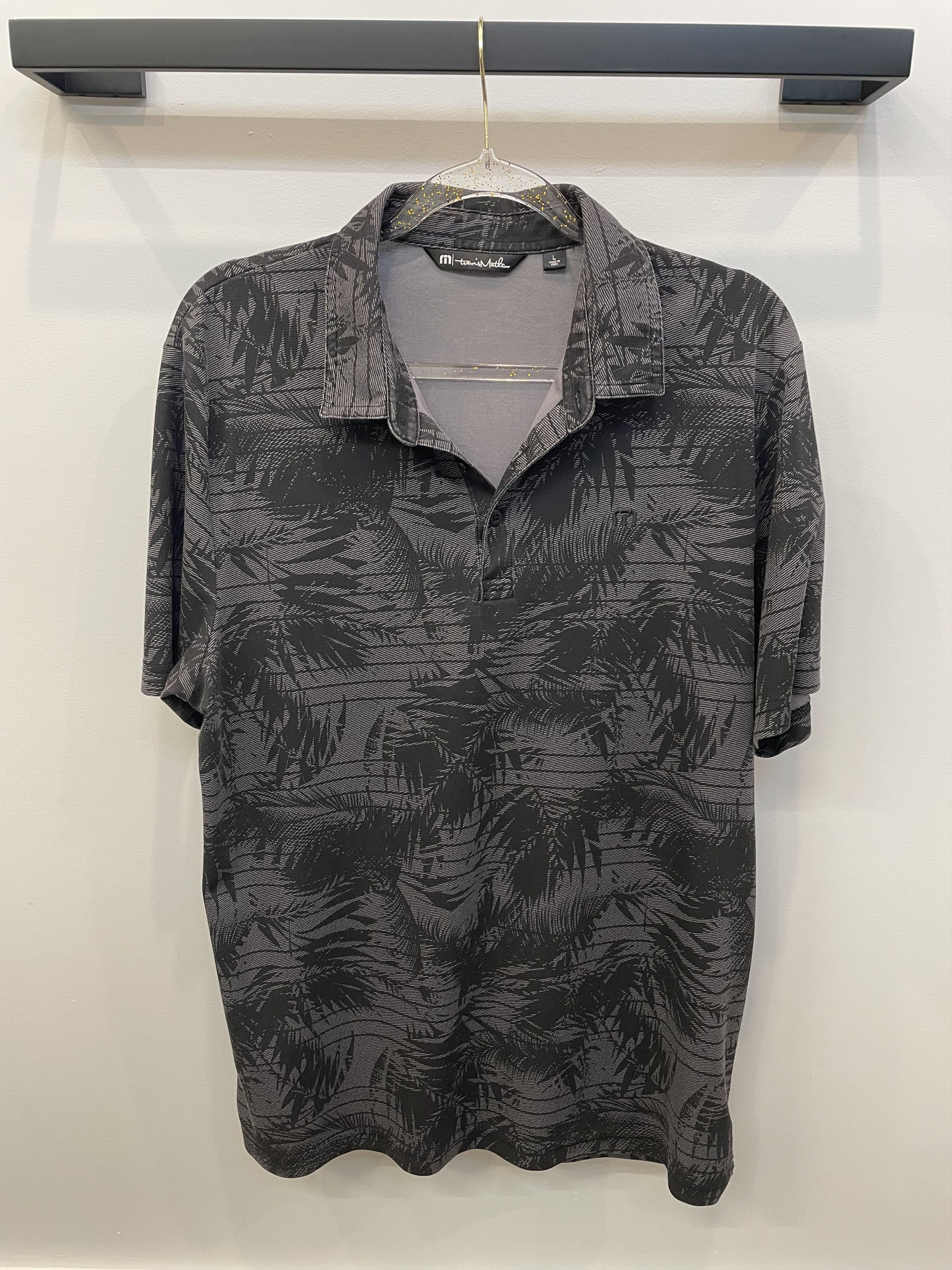 TravisMathew Travis Mathew Polo Shirt Mens L Black Floral Leaf Golf Size US L / EU 52-54 / 3 - 3 Thumbnail