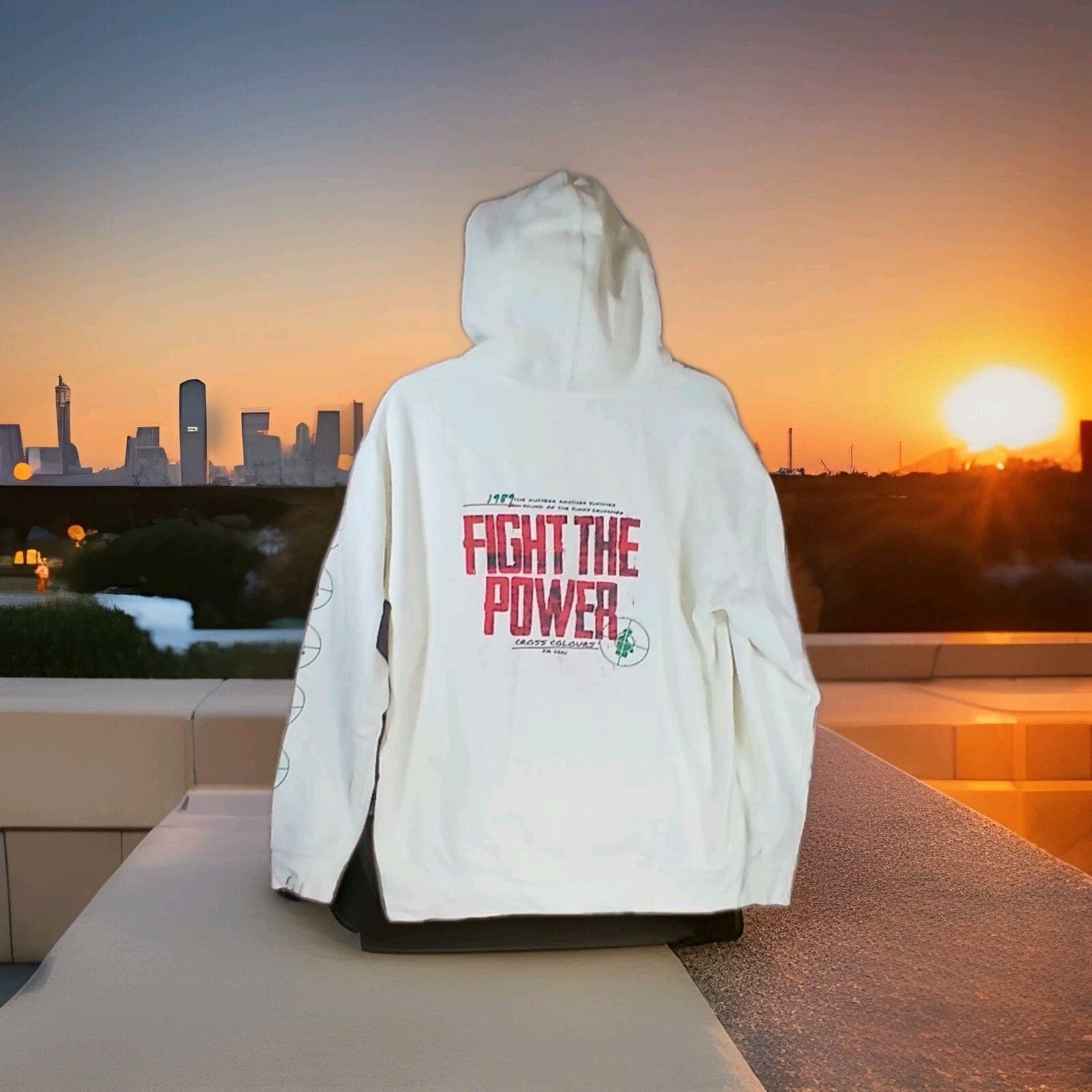Cross Colours Cross Colours Public Enemy Hoodie Mens Medium Cream Fight th Size US M / EU 48-50 / 2 - 4 Thumbnail
