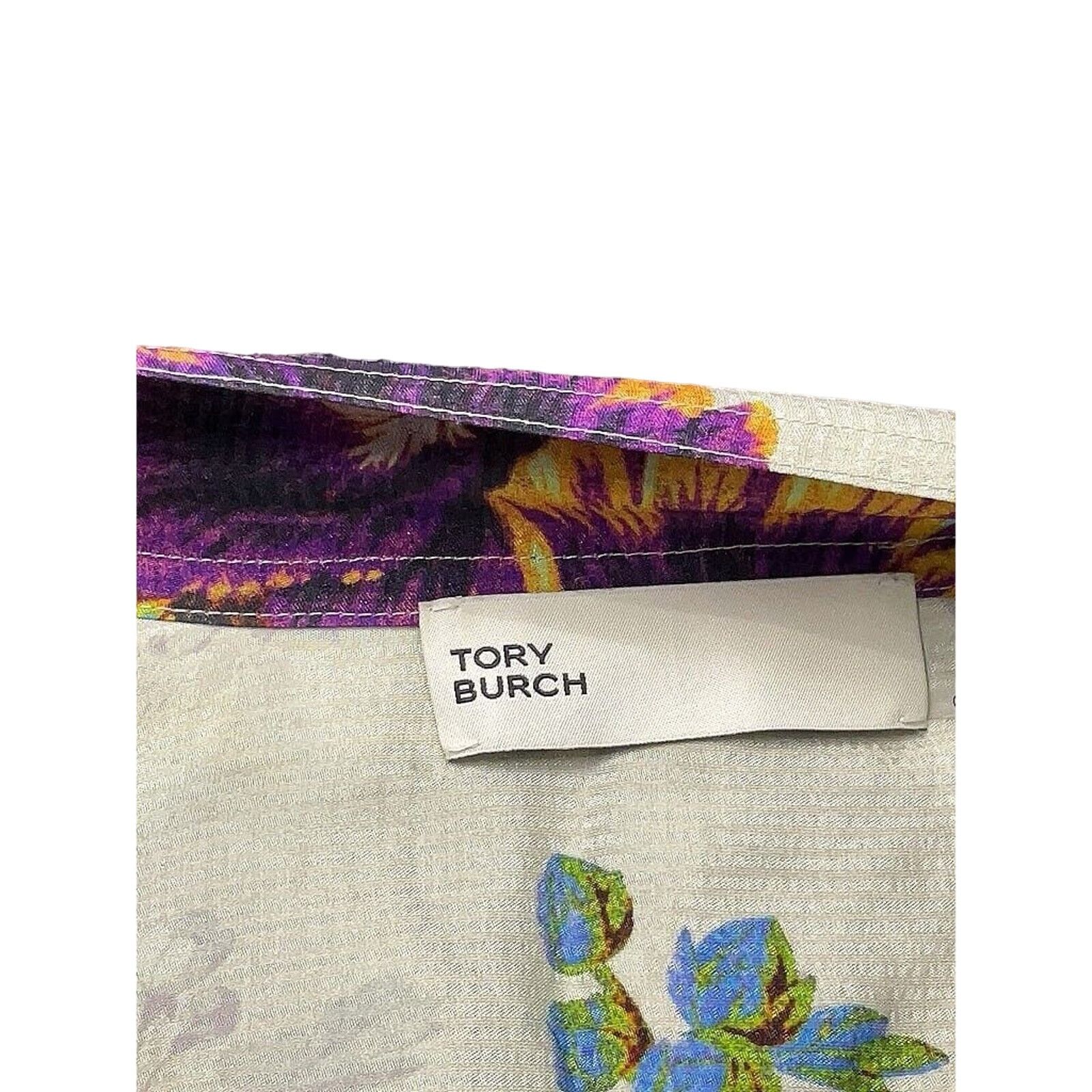 Tory Burch Tory Burch Printed Floral Bow Tie Neck Blouse Cream 4 Size S / US 4 / IT 40 - 4 Thumbnail