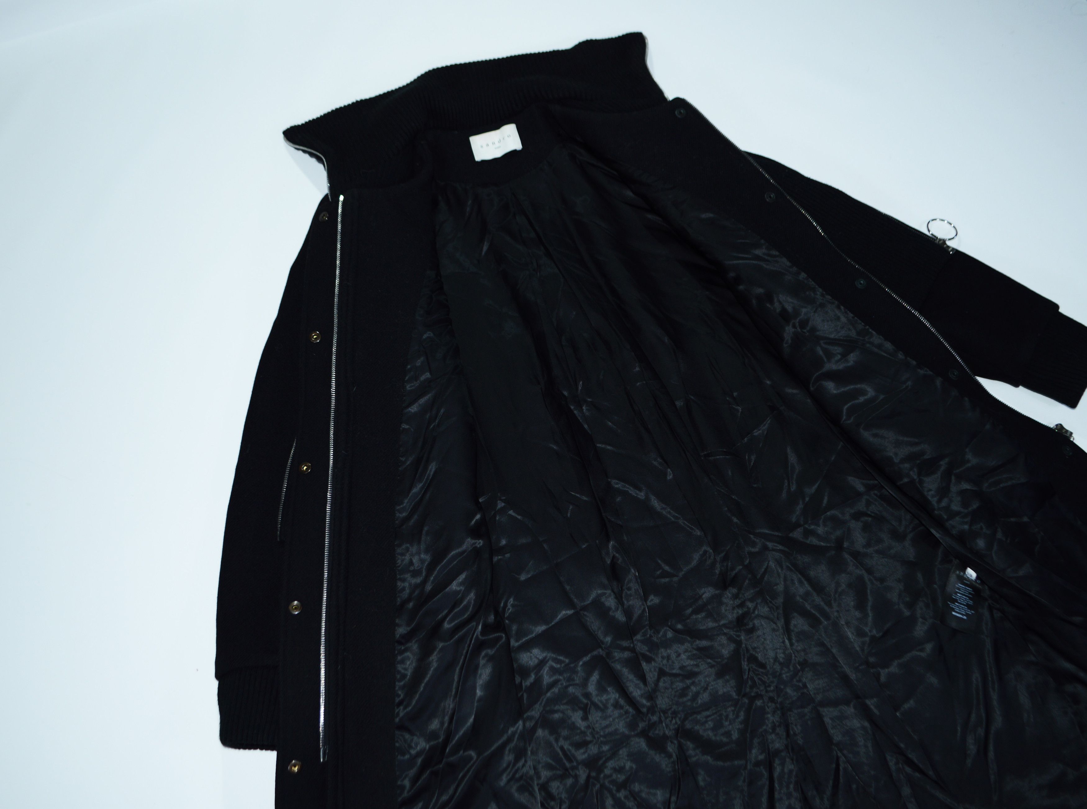 Sandro SANDRO Kolia Ribbed Overlay Wool Blend Coat Size 38 M Size M / US 6-8 / IT 42-44 - 8 Thumbnail