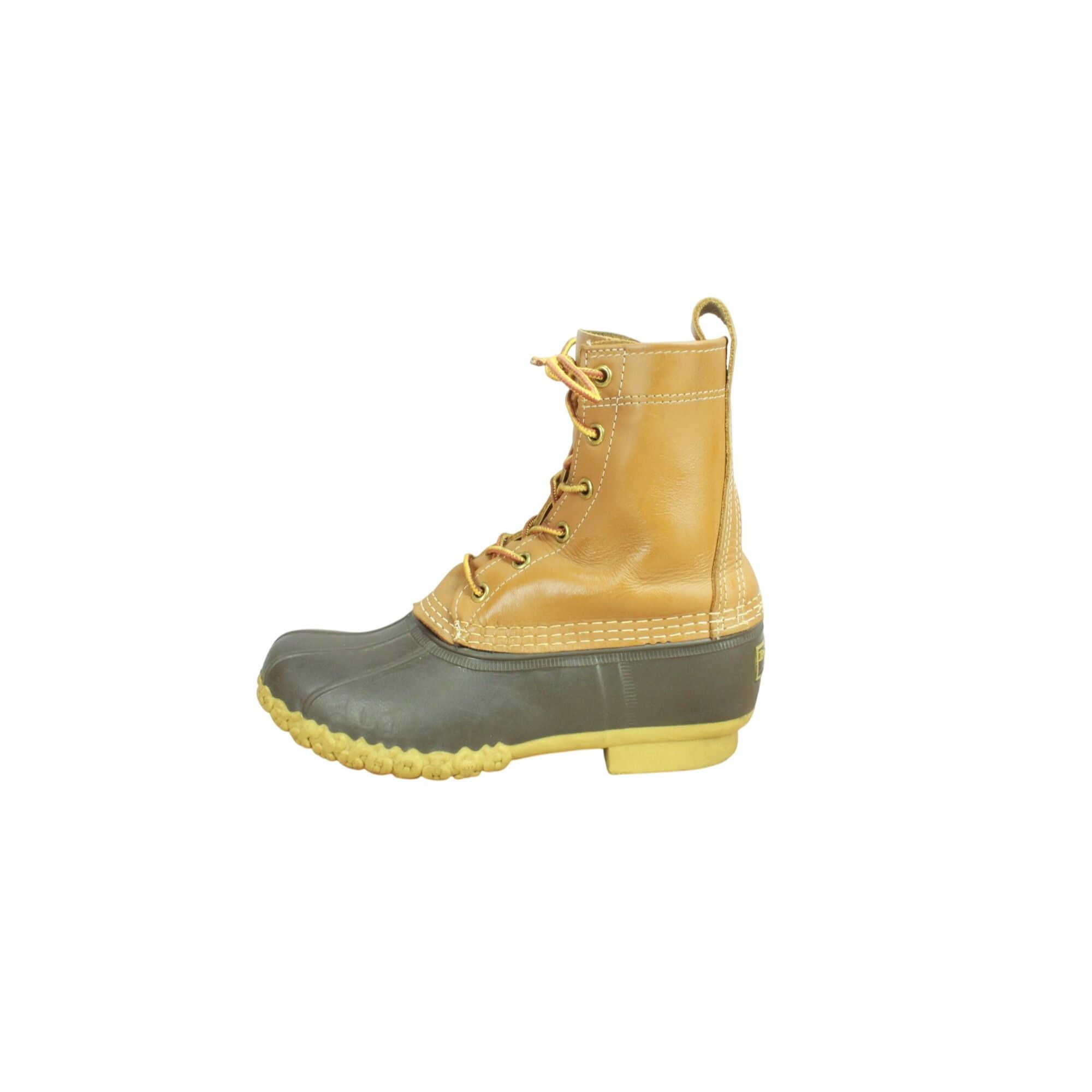 L.L. Bean × Leather LL Bean Brown Leather Duck Boots Womens 6W Lace Up Size US 6 / IT 36 - 1 Thumbnail