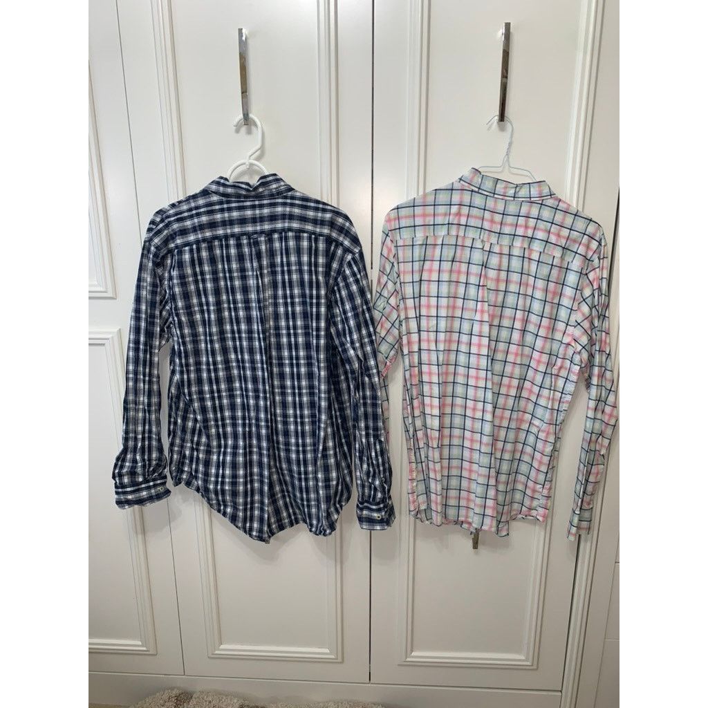 The Unbranded Brand Set of 2 Men's Large Plaid Long Sleeve Button-Up Shirt Size US L / EU 52-54 / 3 - 10 Thumbnail