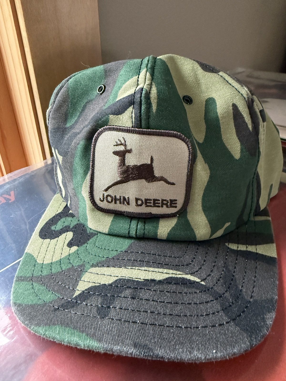 Vintage Vintage 80s John Deere Camouflage Hat Size ONE SIZE - 2 Thumbnail