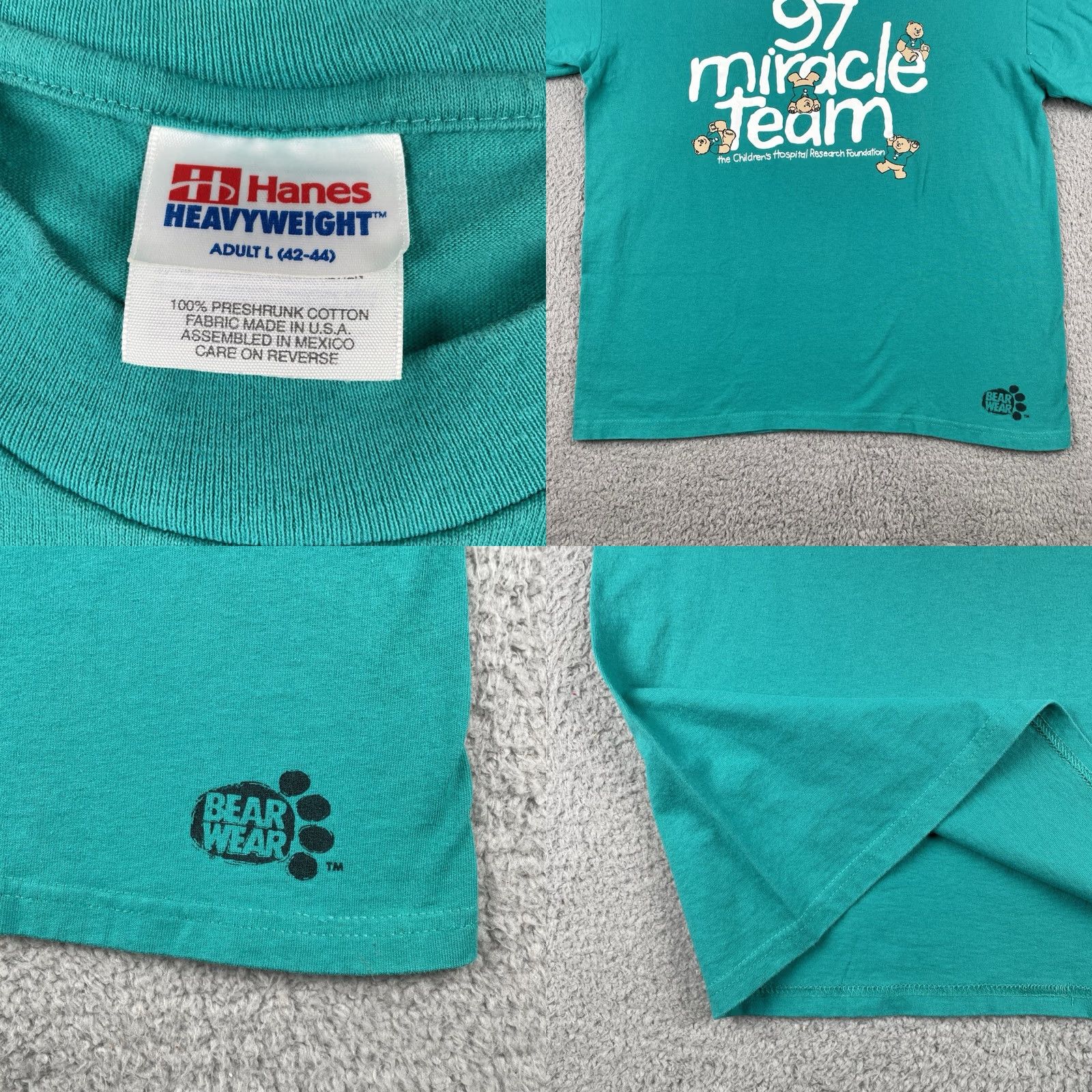 Hanes VINTAGE Hanes 90s Tee Shirt Adult Large Blue Making A Miracle Happen Winnipeg Rotary Club Mens Size US L / EU 52-54 / 3 - 8 Thumbnail