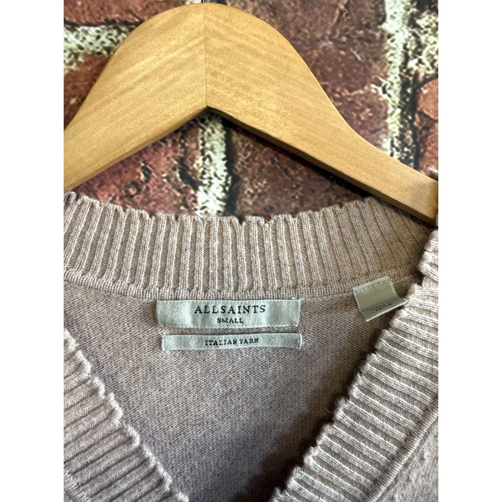 Allsaints AllSaints Slip Dress Womens Beige Long Sleeve Knit Italian Wool Size Small Size S / US 4 / IT 40 - 3 Thumbnail