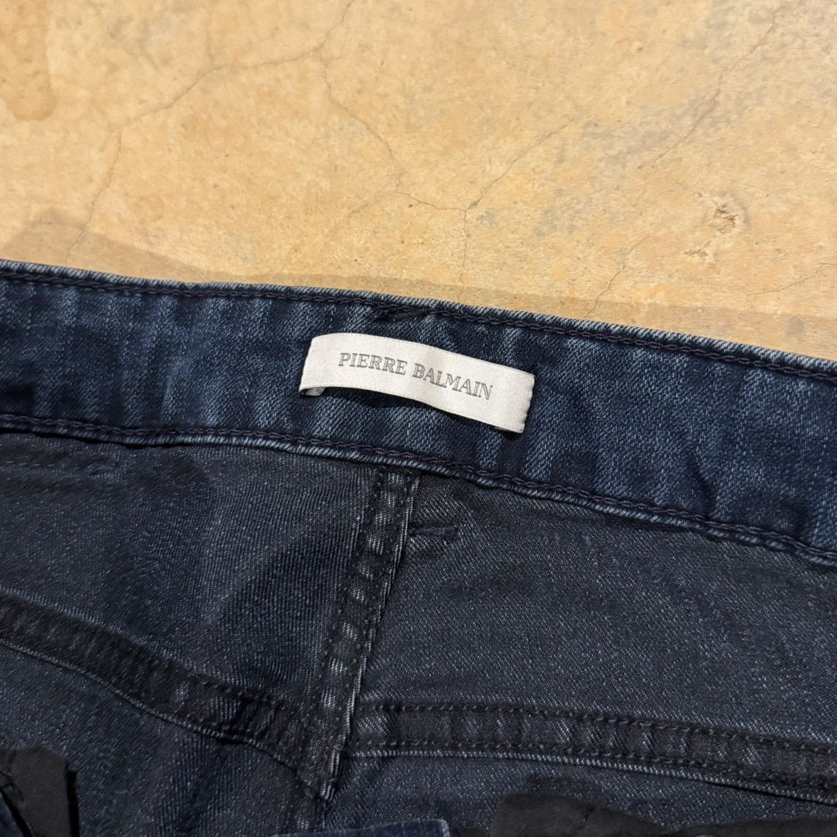 Pierre Balmain Pierre Balmain Paneled Moto Biker Slim Faded Denim Size US 30 / EU 46 - 6 Thumbnail