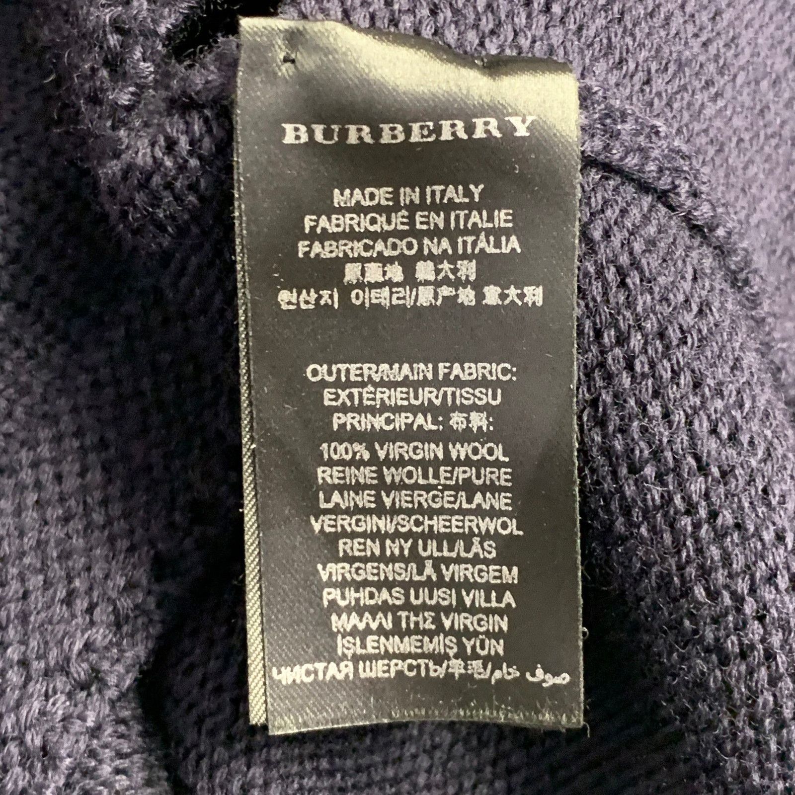 Burberry Prorsum BURBERRY PRORSUM Navy Knit Virgin Wool Scoop Neck Sweater Size US XL / EU 56 / 4 - 8 Thumbnail