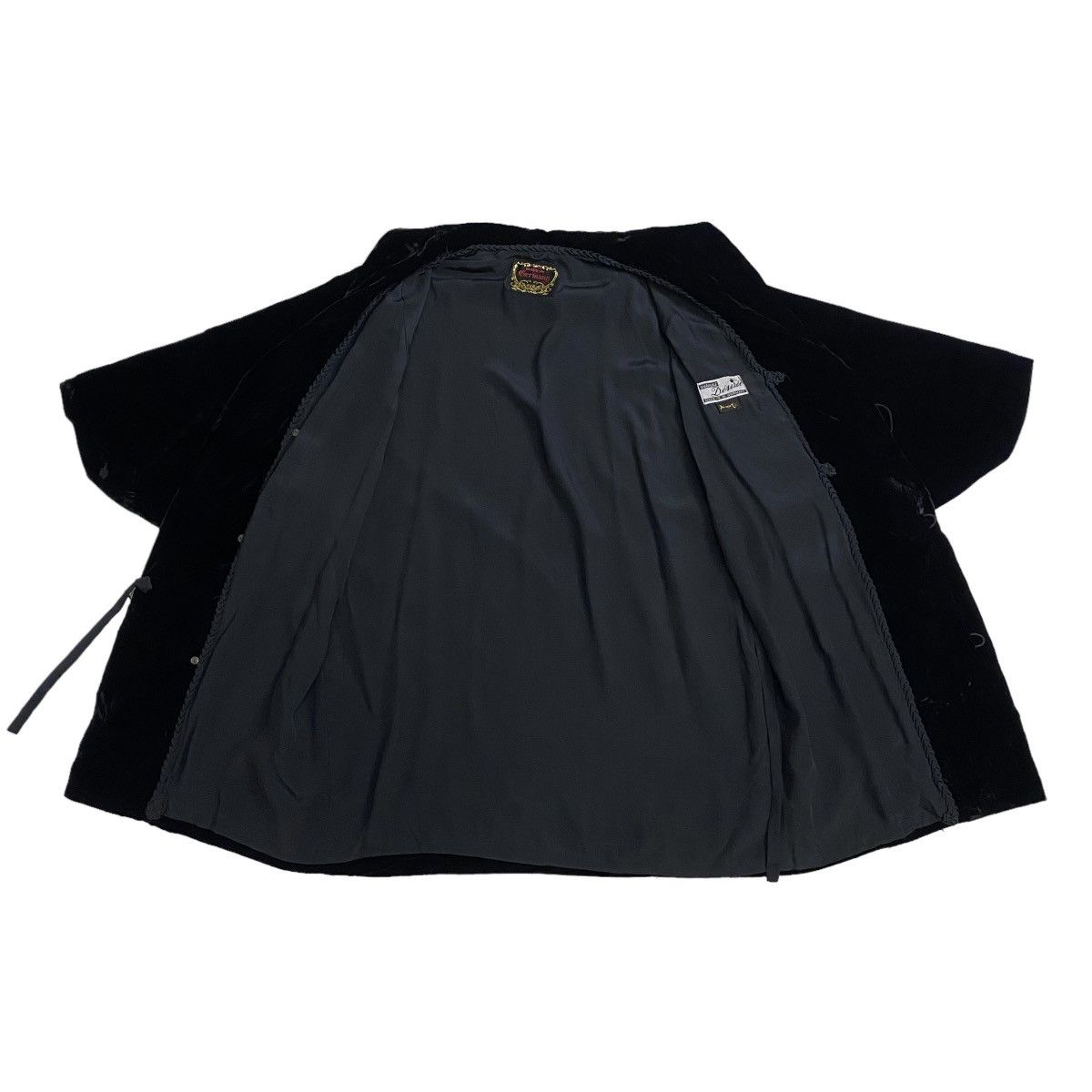 Velvet × Vintage Vintage 60s Black Velvet Collared Kimono Jacket Size XL / US 12-14 / IT 48-50 - 8 Thumbnail