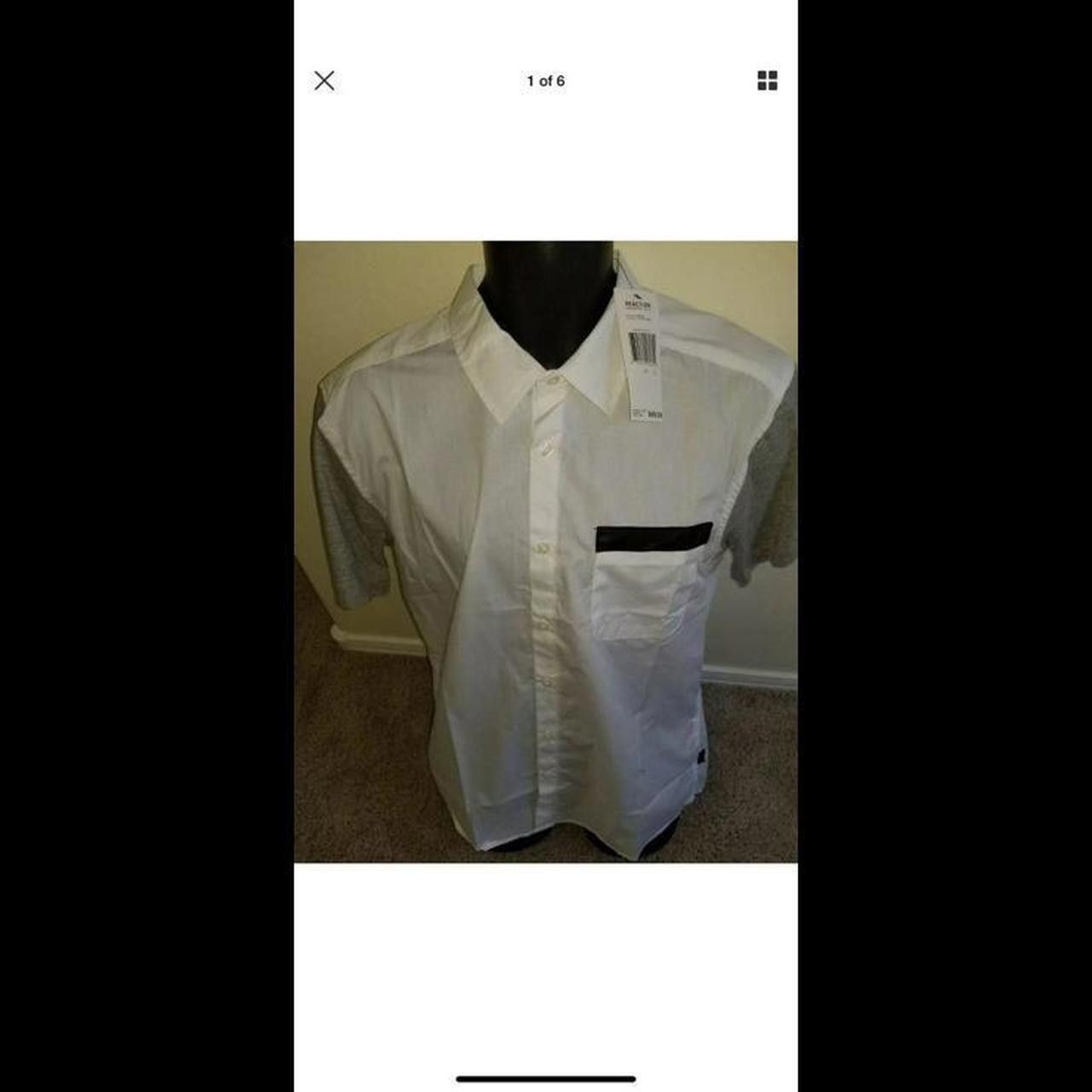 Designer Kenneth Cole Reaction Short Sleeve Pleather Size US L / EU 52-54 / 3 - 1 Thumbnail