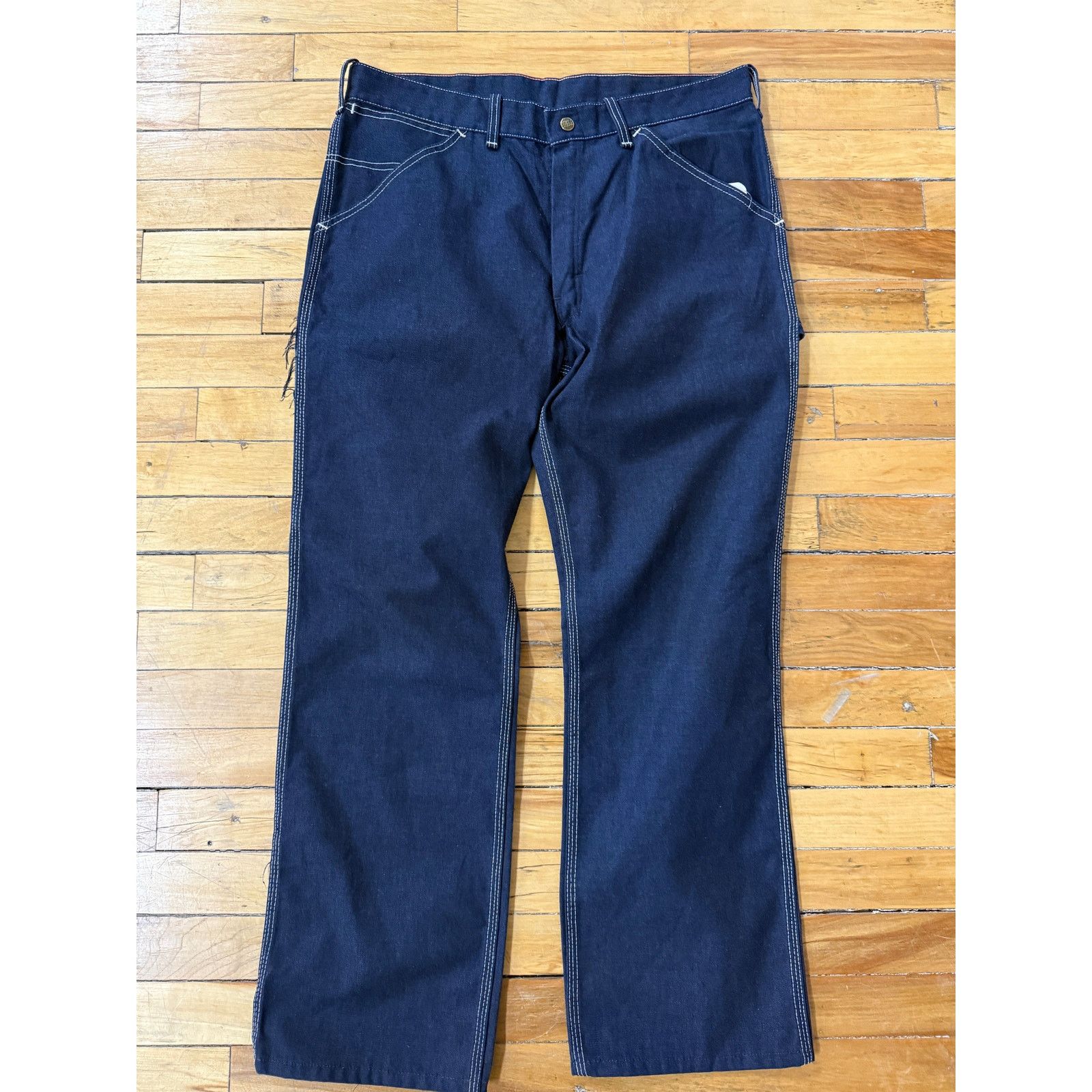 Vintage Vintage 60s/70s Sears Perma-Prest Carpenter Pants Denim 35W Size US 35 - 1 Thumbnail