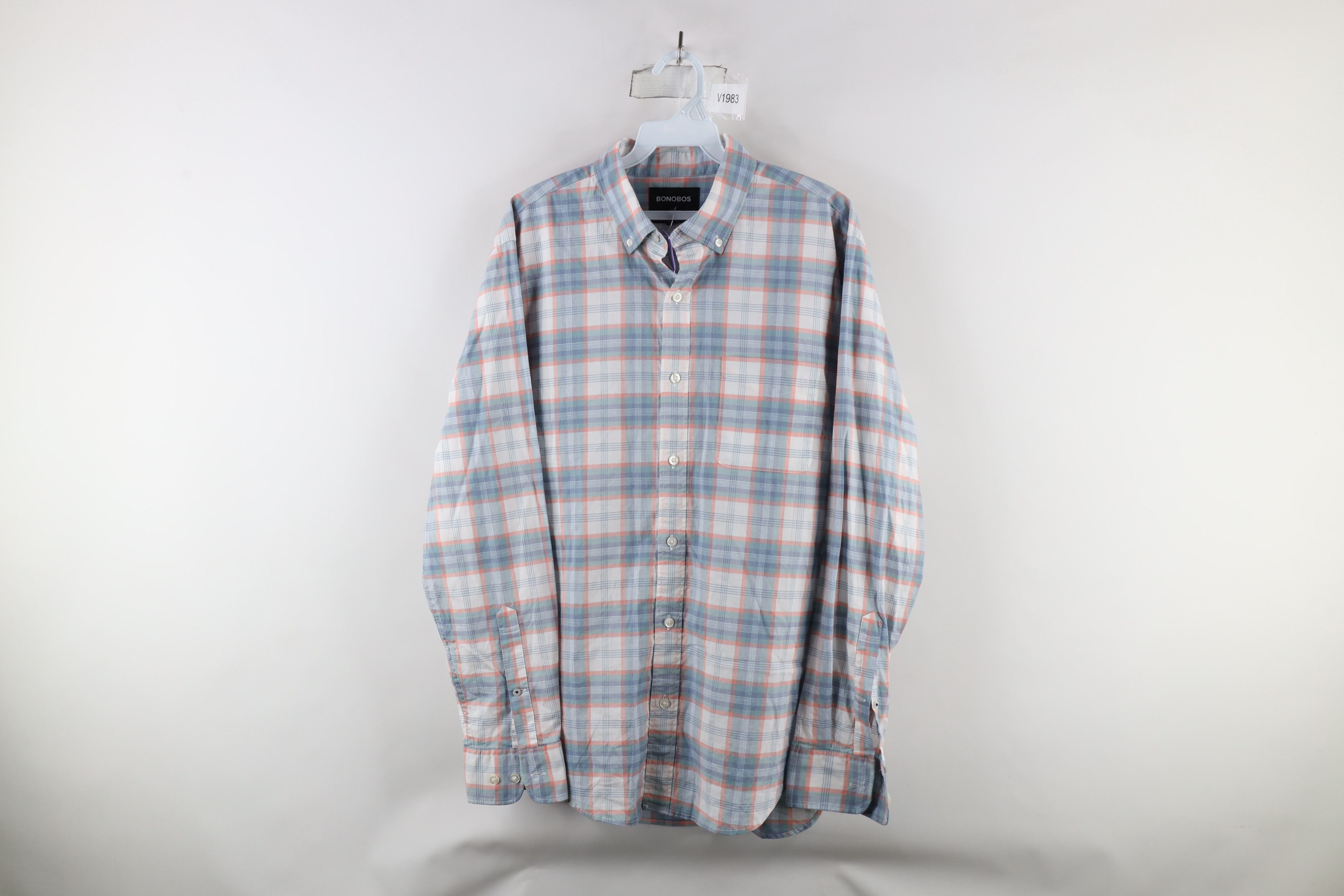 Bonobos × Vintage New Bonobos Fit Lightweight Collared Button Down Shirt Plaid Size US M / EU 48-50 / 2 - 1 Thumbnail
