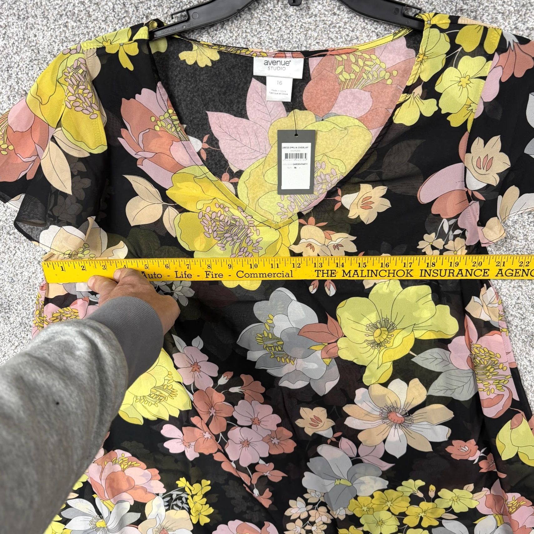 Avenue Avenue Studio Dress 16 Floral Emilia OverlayGarden Party A Line Dark Romantic Size XXL / US 16-18 / IT 52-54 - 5 Thumbnail
