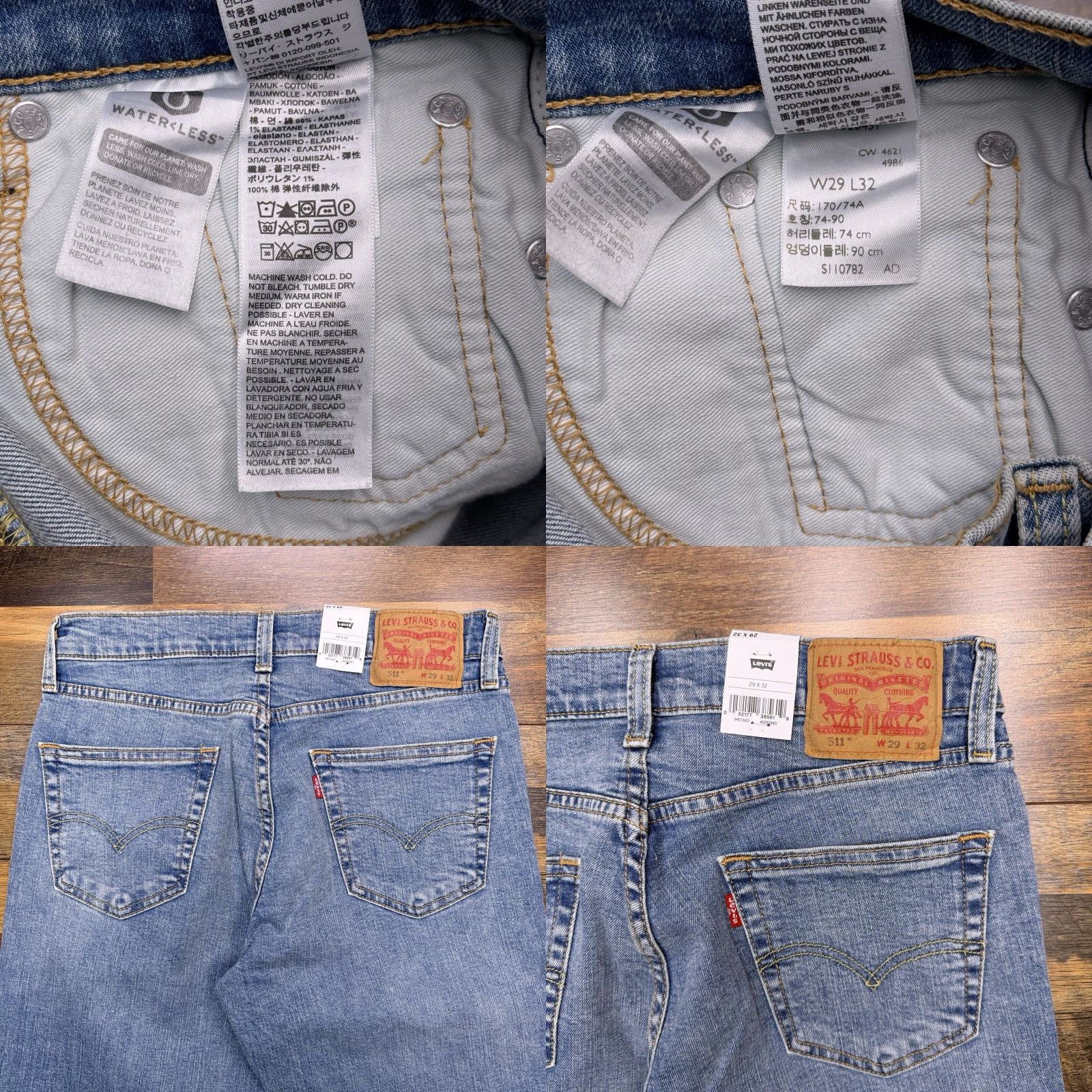 Levi's Levi's Jeans 511 Slim 29x32 Regular Mens Denim Blue 99% Cotton 1% Elastane Mid Rise Stretch Size US 29 - 8 Thumbnail