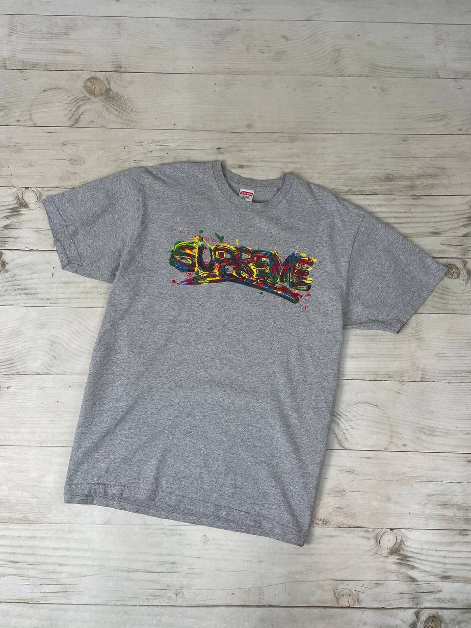 Supreme S/S Painted Logo Shirt Natural outlet SS20 Sz Large