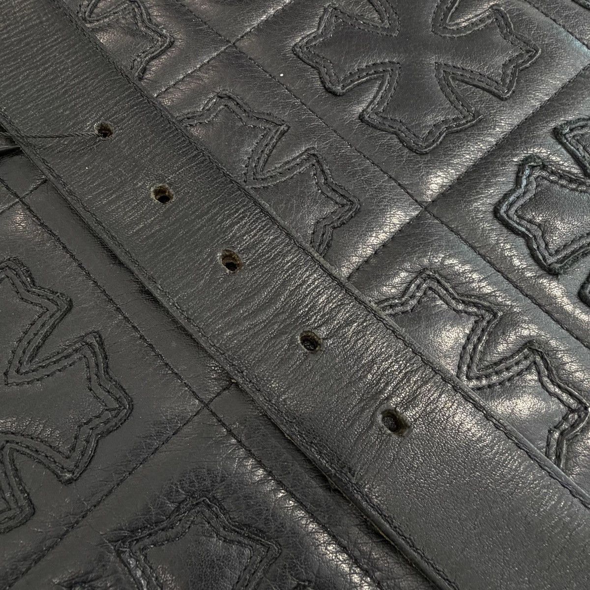 Chrome Hearts 30inch Chrome Hearts Roller Leather Belt 1.5 Size ONE SIZE - 9 Thumbnail
