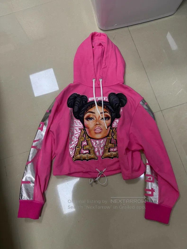Fendi Fendi Pink Hoodie Sweatshirt - Letter Embroidery on Sleeve Size S / US 4 / IT 40 - 1 Thumbnail
