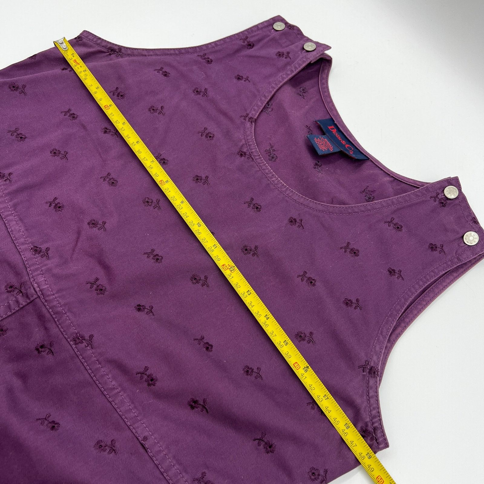 Denim & Co. Denim & Co Eyelet Cotton Twill Sleeveless Maxi Dress Purple Size M / US 6-8 / IT 42-44 - 5 Thumbnail
