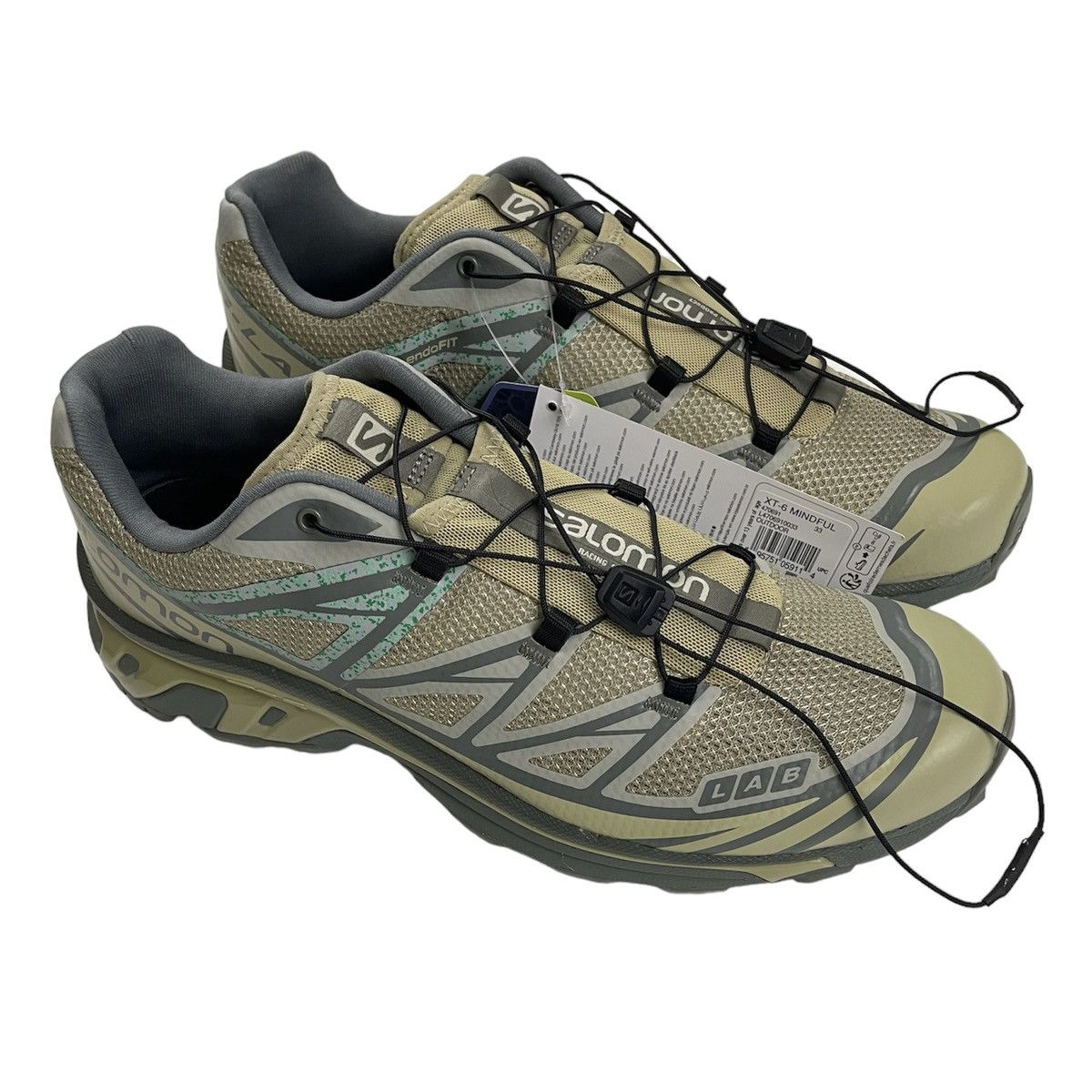 image of No More Drops. Salomon Xt-6 Mindful Grey Green Size 10.5 Shoes in Grey/Green, Men's