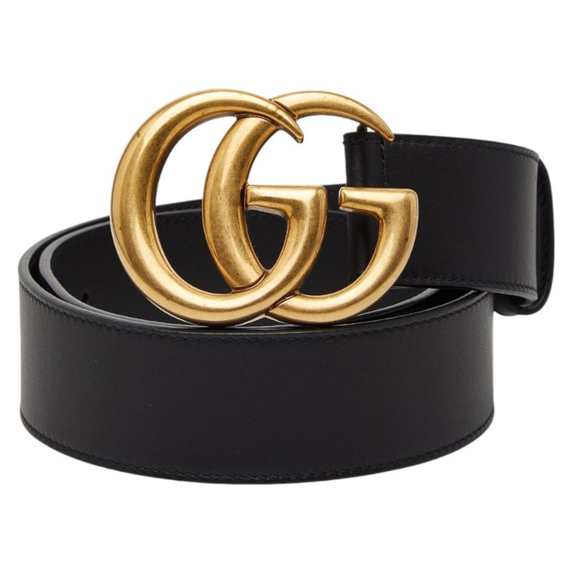 Gucci Belt Size 75 30 036 194 1007 5 Black Leather Vintage GUCCI Black Leather GG 30mm Belt 75 30 – Fashion Reloved main image 3
