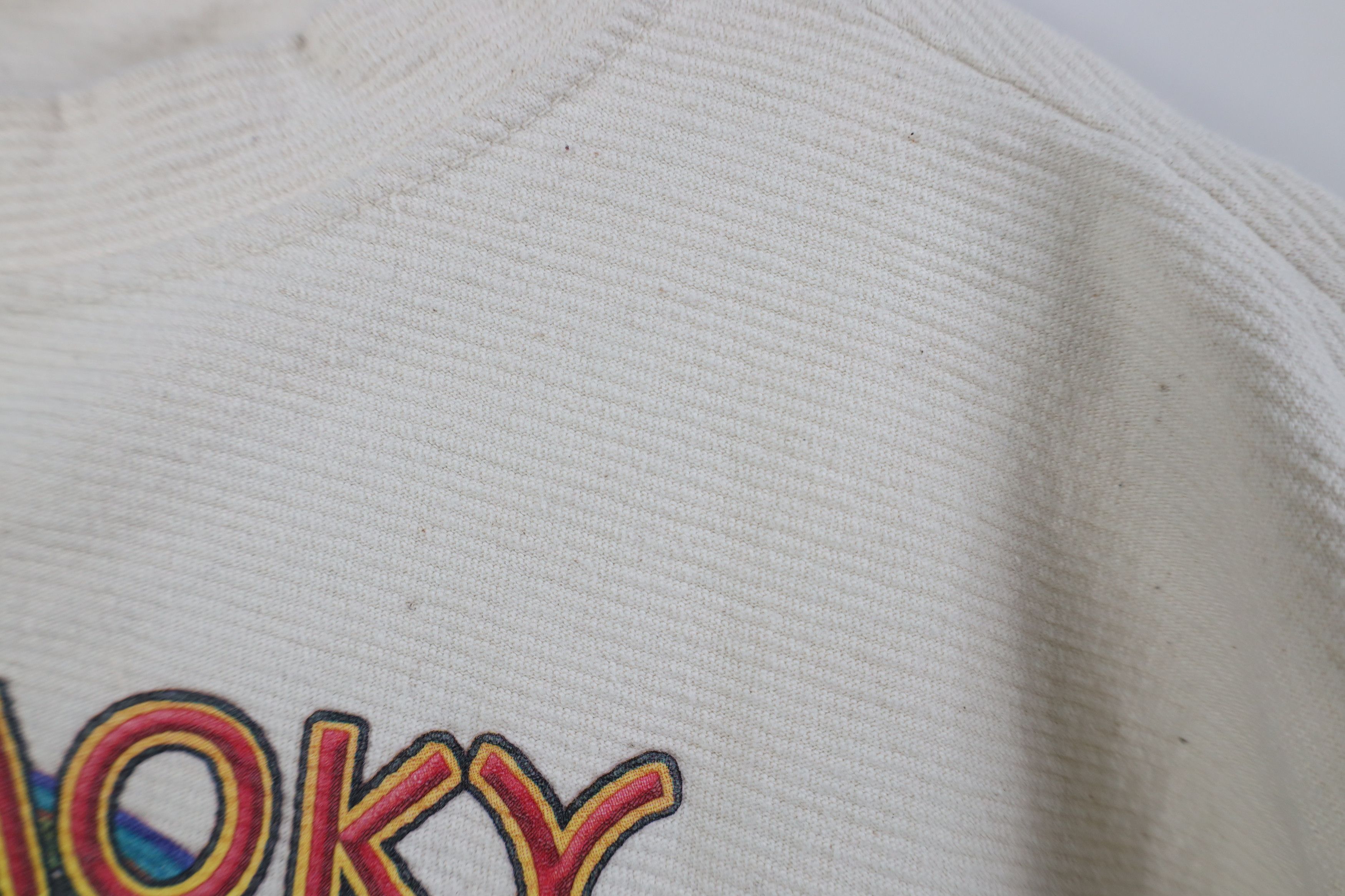 Vintage Vintage 90s Mountains Bear Ribbed Knit T-Shirt Beige USA Size US XL / EU 56 / 4 - 7 Thumbnail