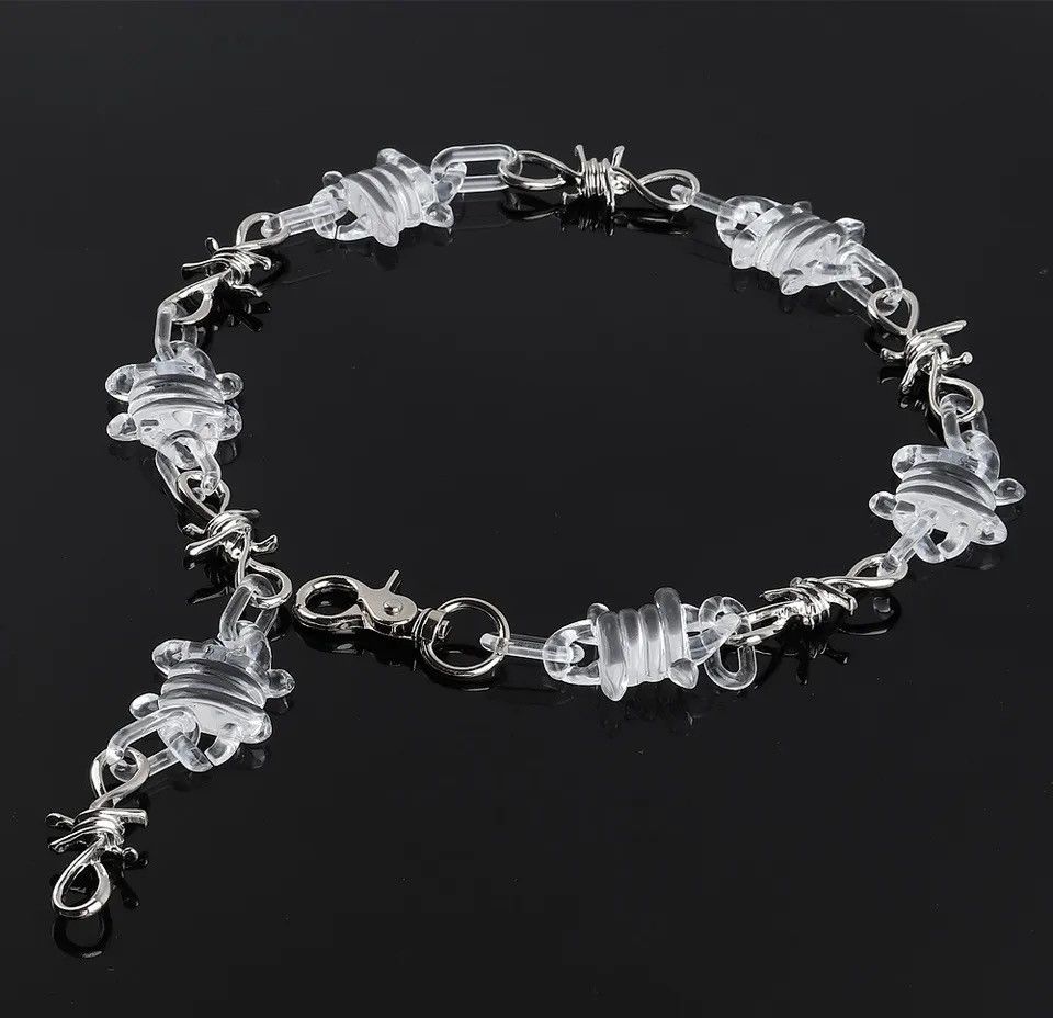 Jewelry × Other Transparent Acrylic Spike Rivets Chain Necklace Size ONE SIZE - 2 Thumbnail