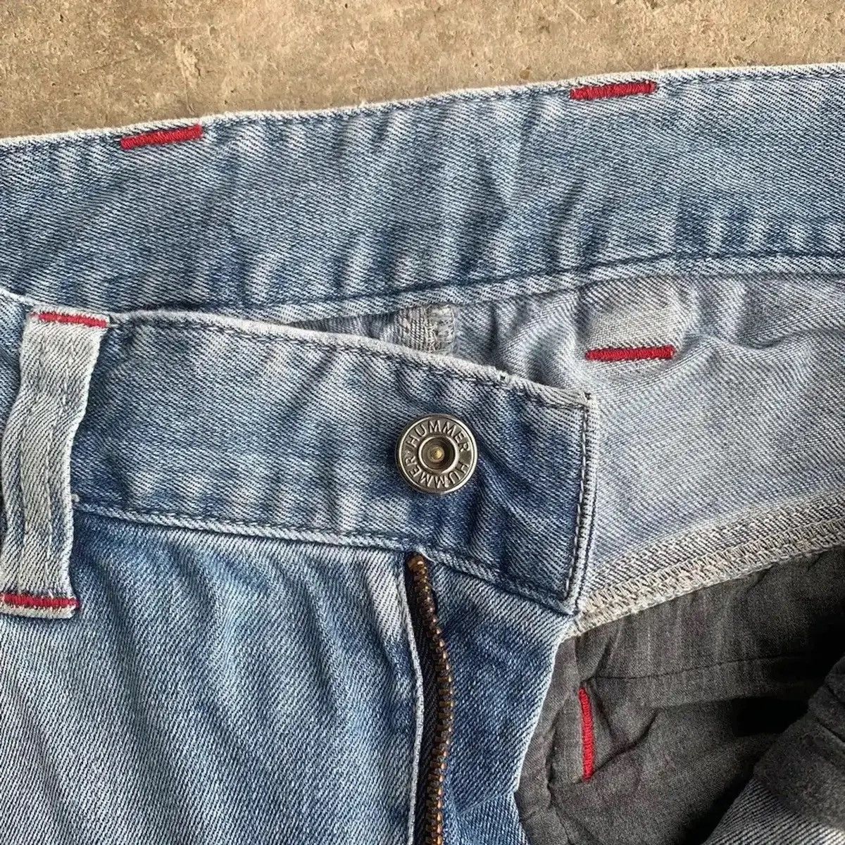 Vintage DISTRESSED DENIM TROUSERS HUMMER CURVE LEGS JEAN FADED PANTS Size US 29 - 11 Thumbnail