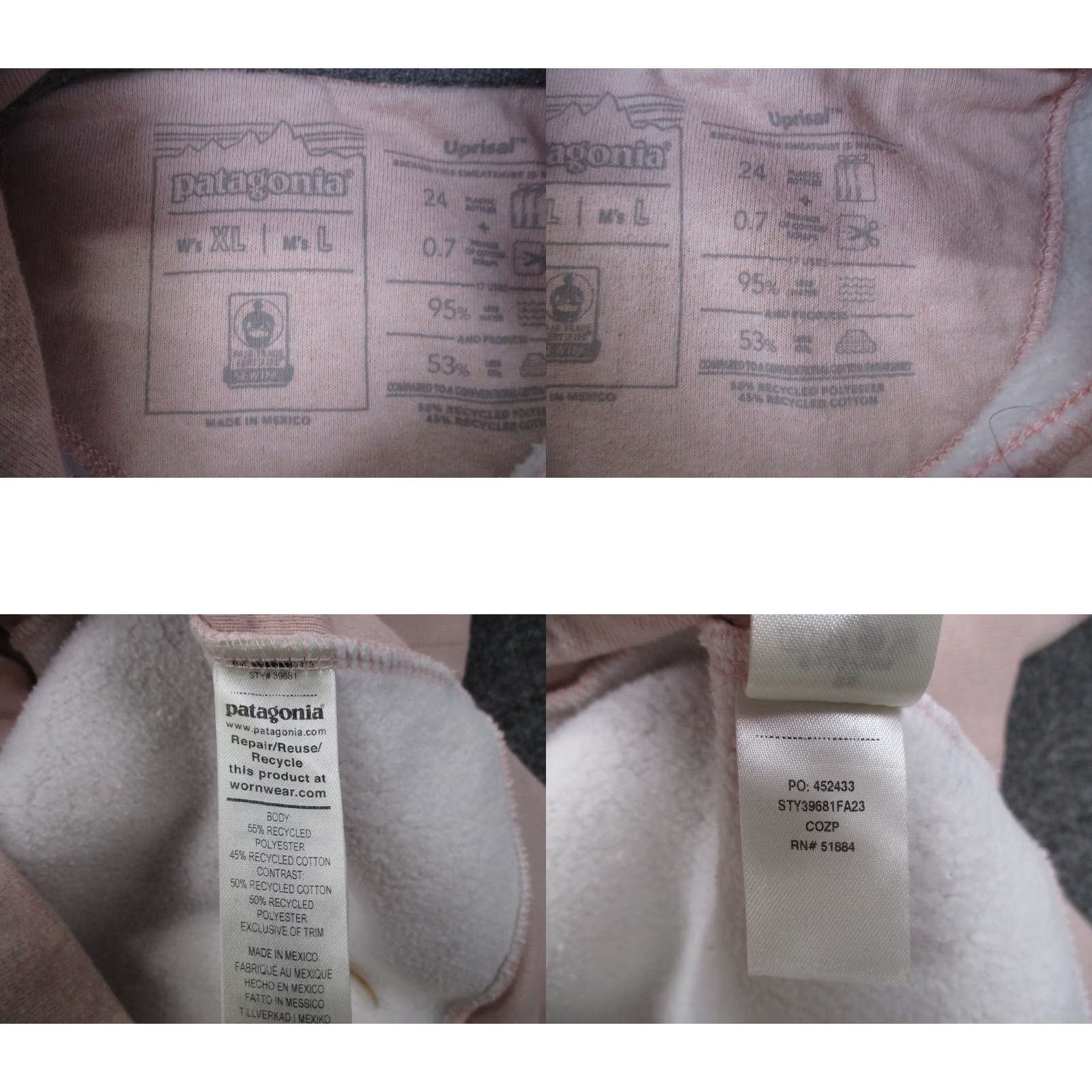 Patagonia Patagonia Hoodie Sweatshirt Women XL Pink Relaxed Pullover Hooded Pockets Thermal Sweater Shirt Size XL / US 12-14 / IT 48-50 - 8 Thumbnail