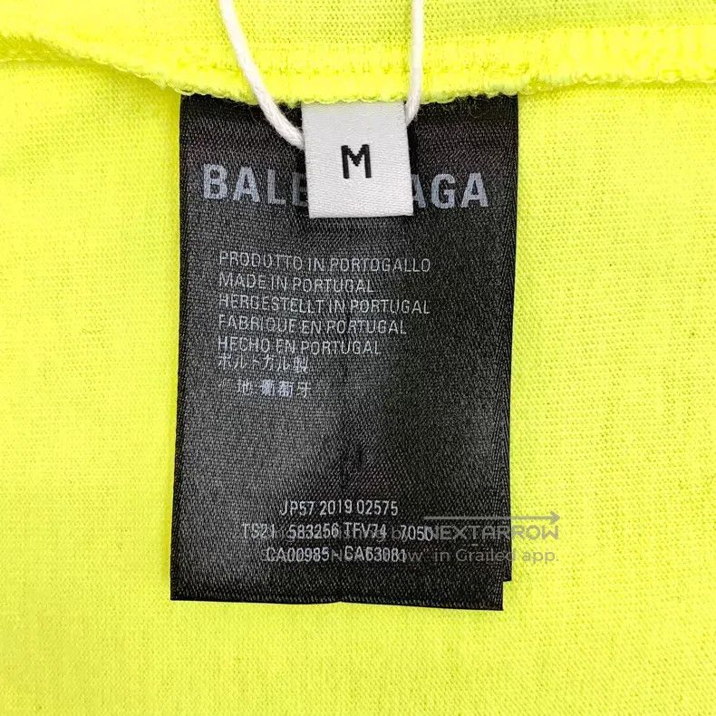 Balenciaga Balenciaga Yellow Logo Letter Embroidered Cotton Crew Neck Size US M / EU 48-50 / 2 - 6 Thumbnail