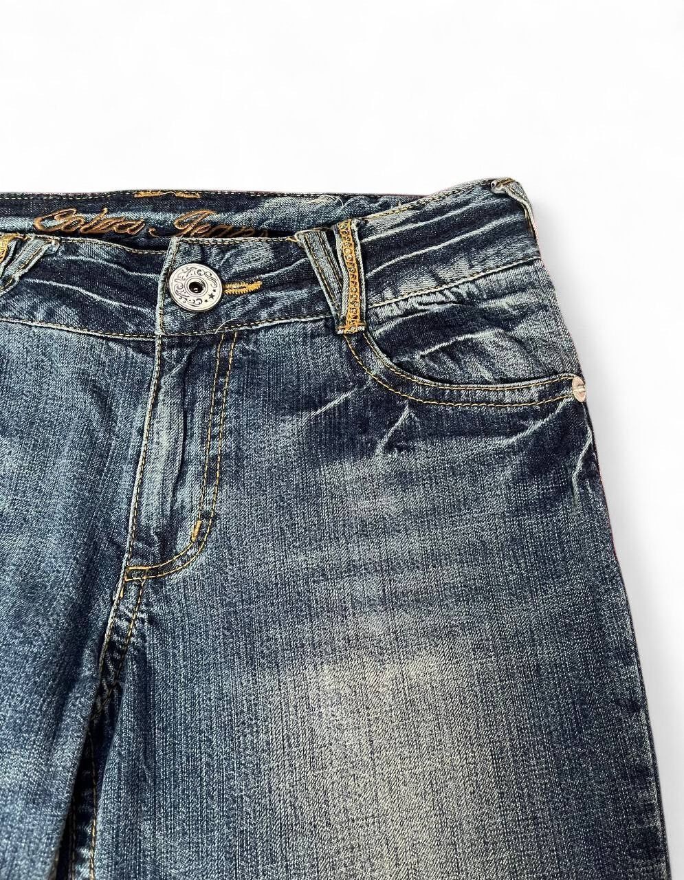 Tornado Mart Flare Colza Jeans baggy distressed clawn mark mud wash jean Size US 28 / EU 44 - 4 Thumbnail