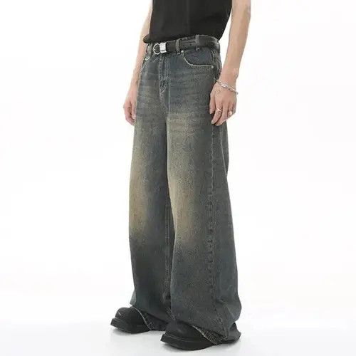 Designer × Japanese Brand Y2K Baggy Washed Street Casual Wide Leg Denim Size US 33 - 1 Thumbnail