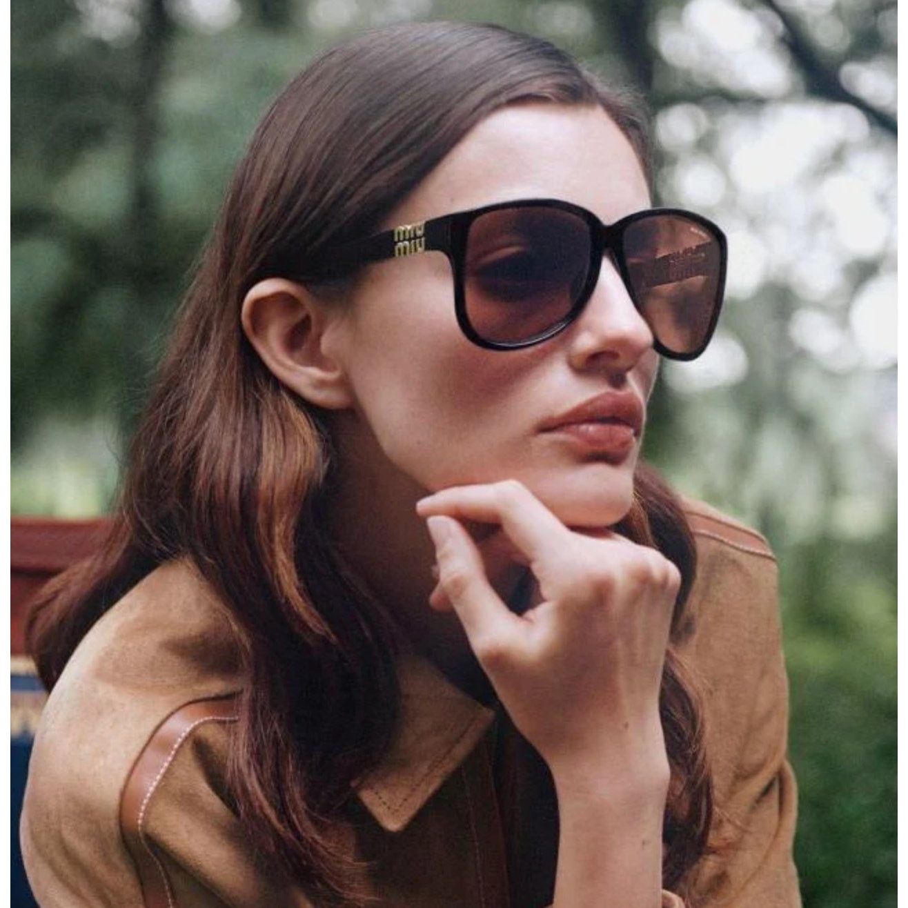 Miu Miu NEW Miu Miu MU A06S Brown Bluelight Sunglasses $518  display picture 3