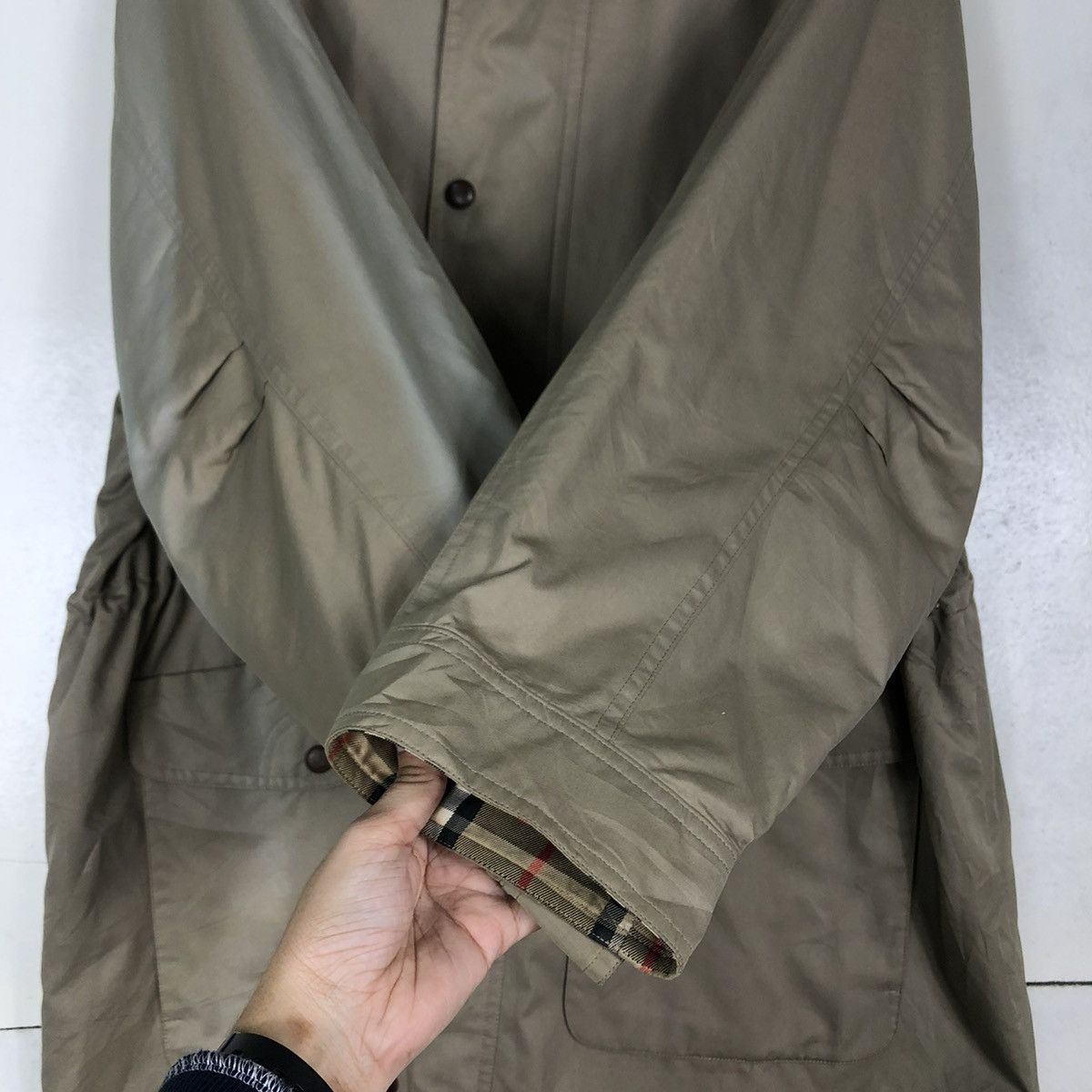 Burberry 🔥VINTAGE BURBERRYS LONG JACKET NOVA CHECK LINING Size US L / EU 52-54 / 3 - 15 Thumbnail