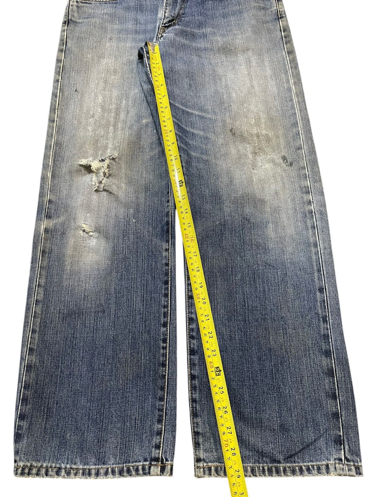 Edwin Vintage Edwin 503z Blue Faded Wash Distress Baggy Jeans Size US 31 - 14 Thumbnail