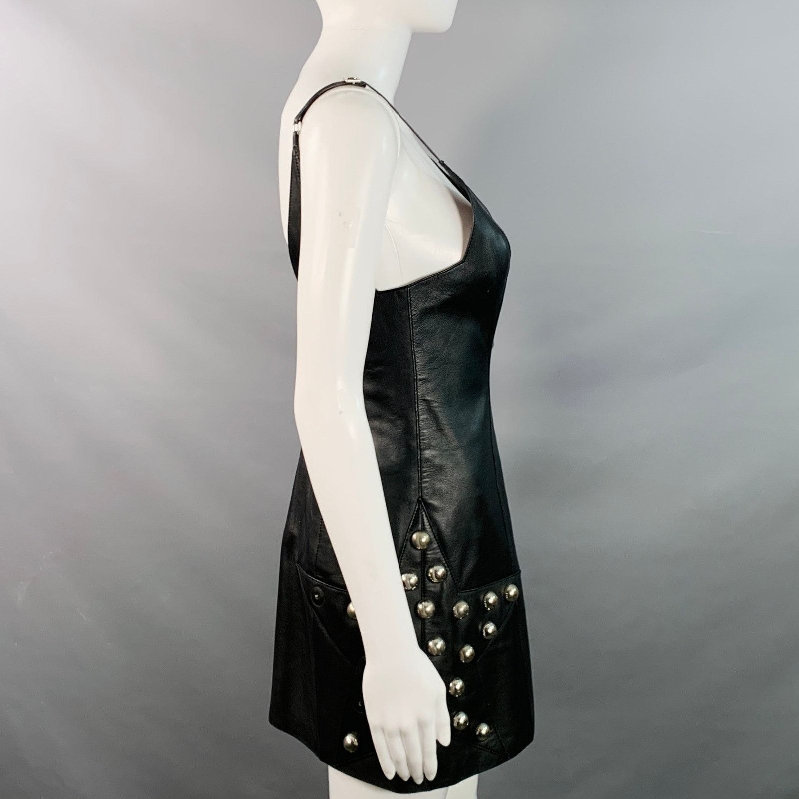 Area AREA Size S Black Silver Studded Bobble Stars Mini Dress Size XS / US 0-2 / IT 36-38 - 3 Thumbnail