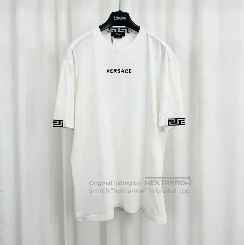 Versace Versace Men's White Embroidered Logo T-Shirt . Size US XL / EU 56 / 4 - 1 Thumbnail